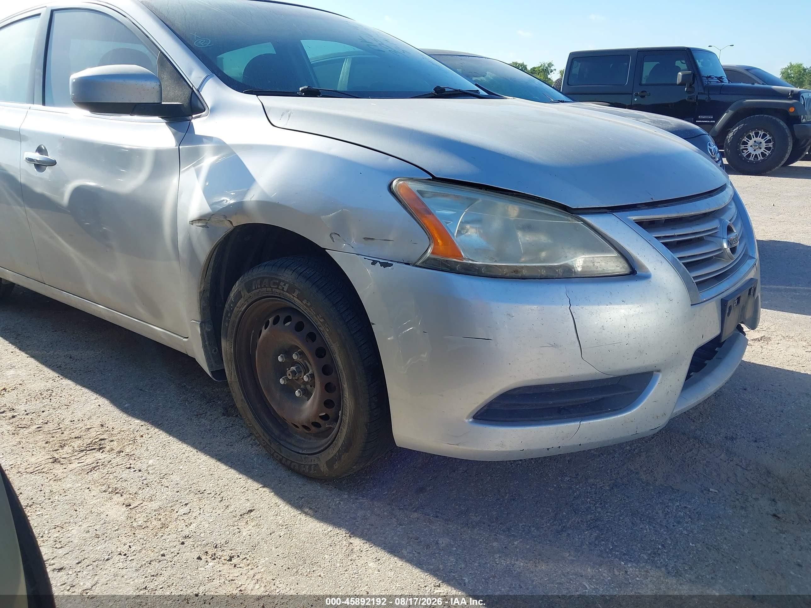 2014 Nissan Sentra Sv Silver vin: 3N1AB7AP0EY325699