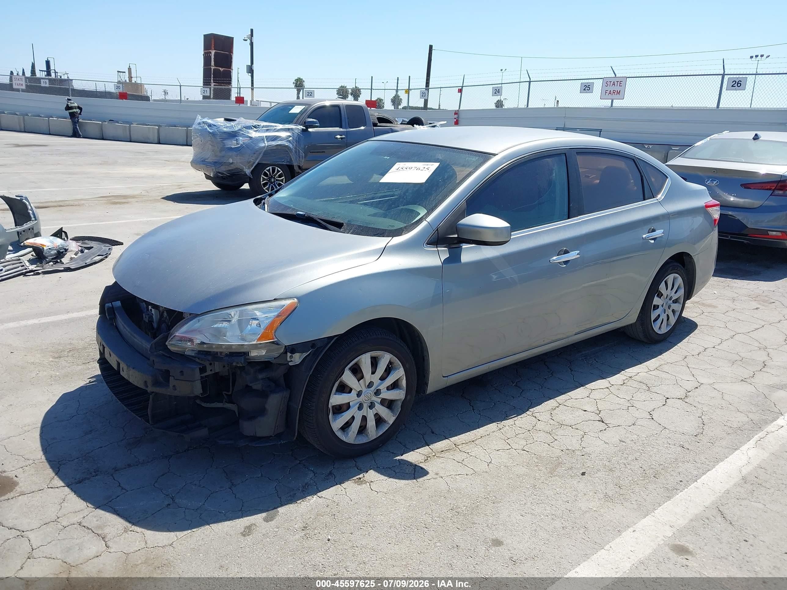 2014 Nissan Sentra S Silver vin: 3N1AB7AP0EY333804