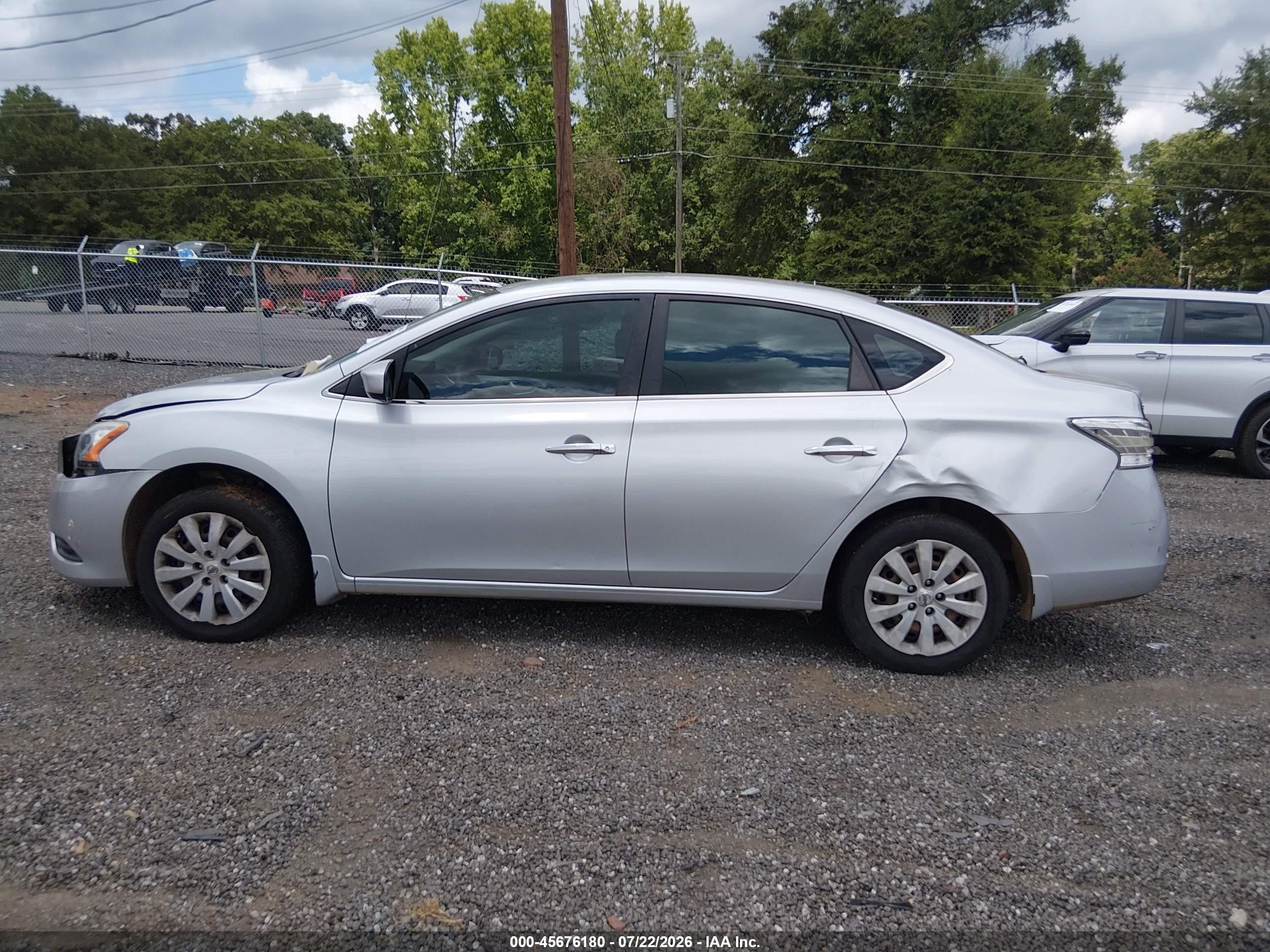 2014 Nissan Sentra S Silver vin: 3N1AB7AP0EY339781