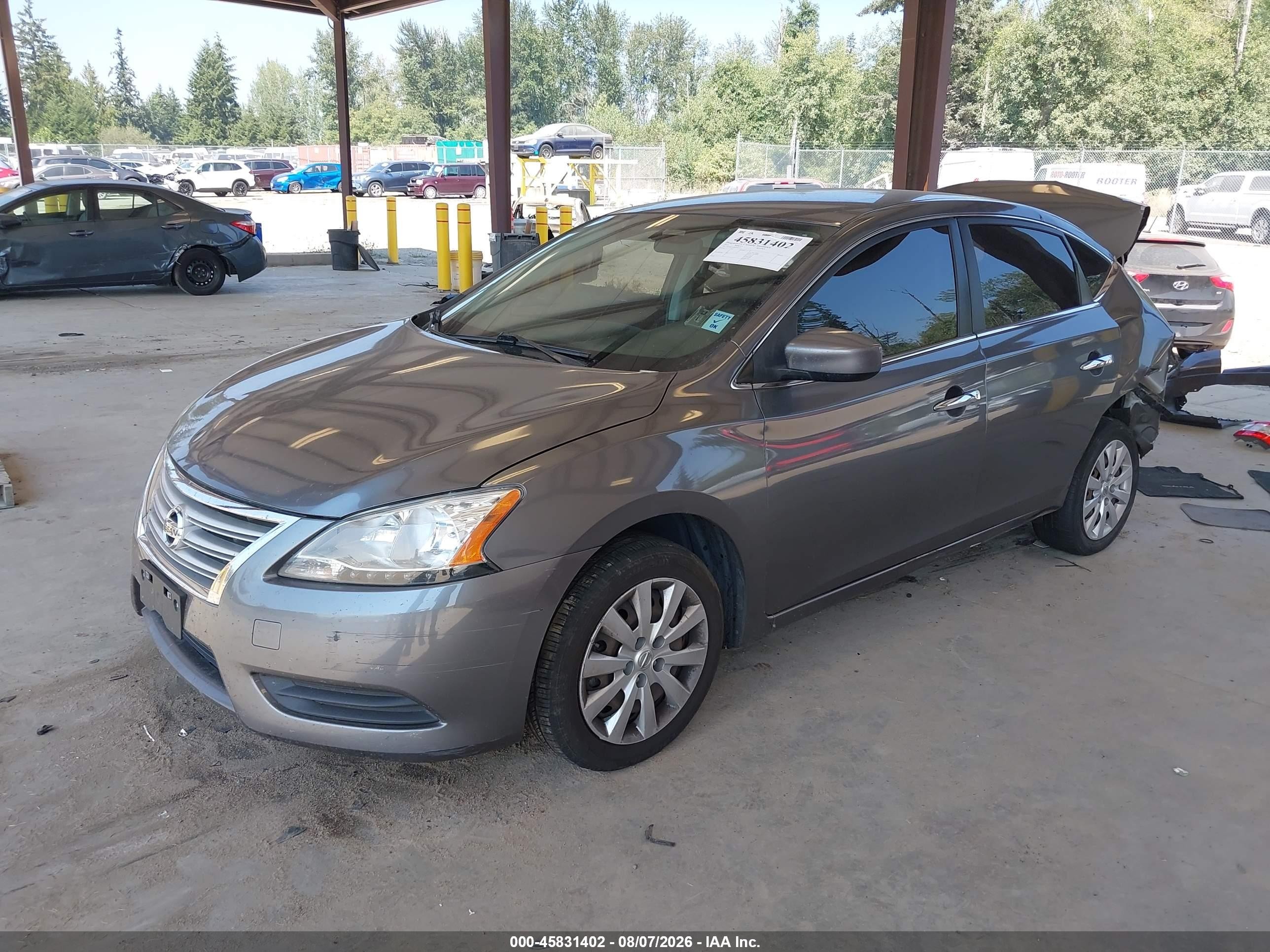 2015 Nissan Sentra Fe+ S/s/sl/sr/sv Gray vin: 3N1AB7AP0FL660797