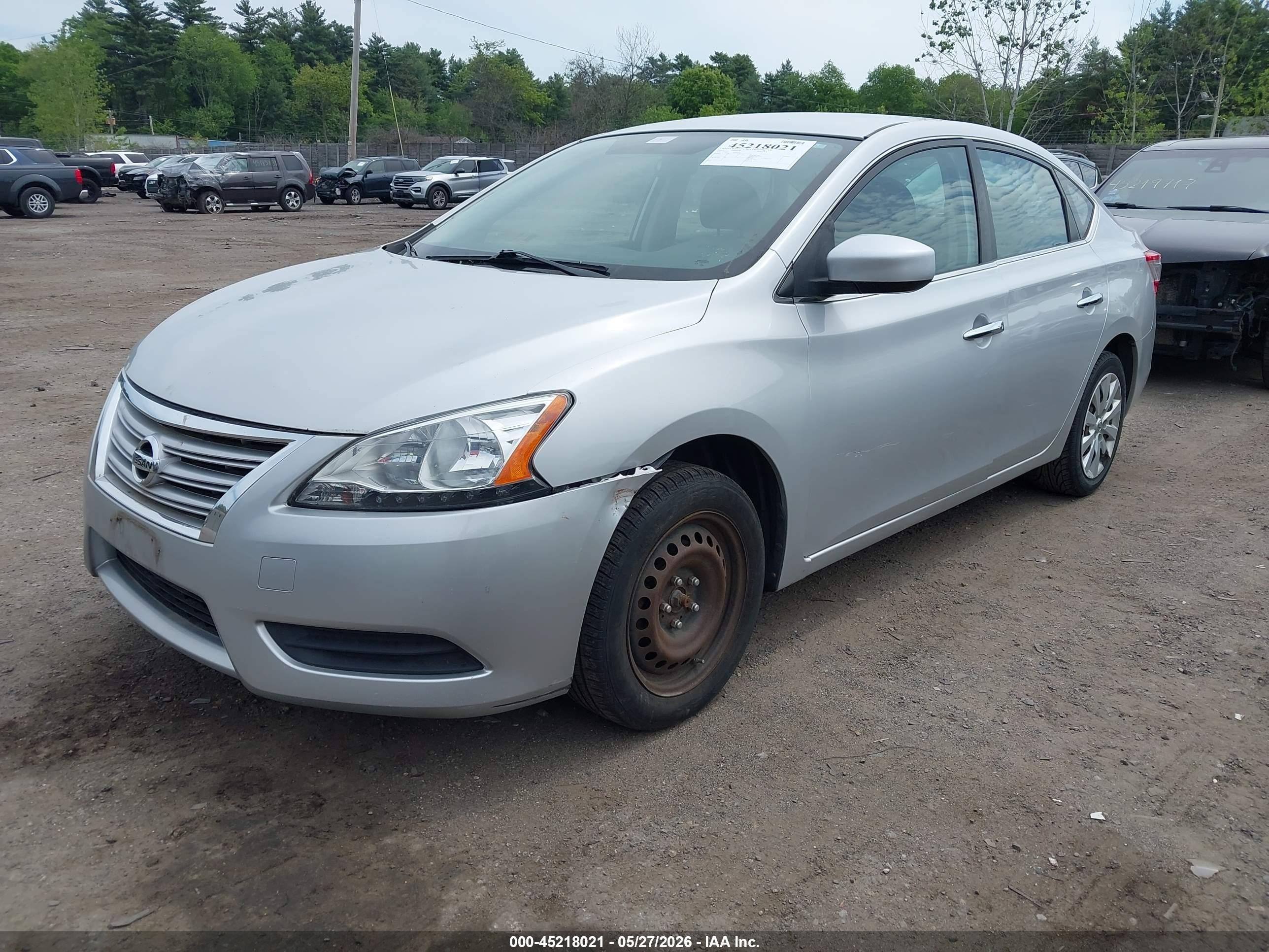 2015 Nissan Sentra Fe+ S/s/sl/sr/sv Silver vin: 3N1AB7AP0FL663036