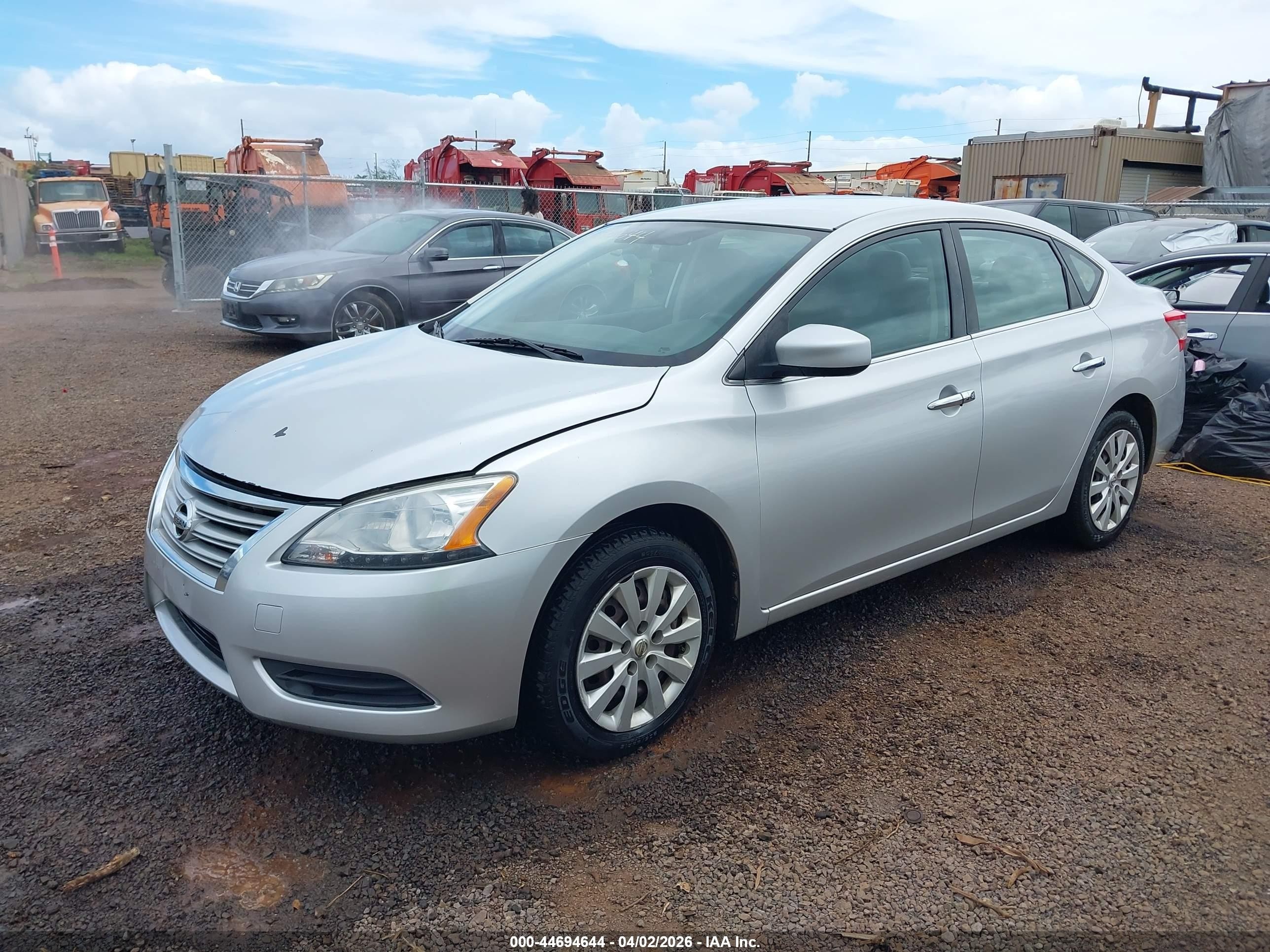 2015 Nissan Sentra Fe+ S/s/sl/sr/sv Silver vin: 3N1AB7AP0FL664994