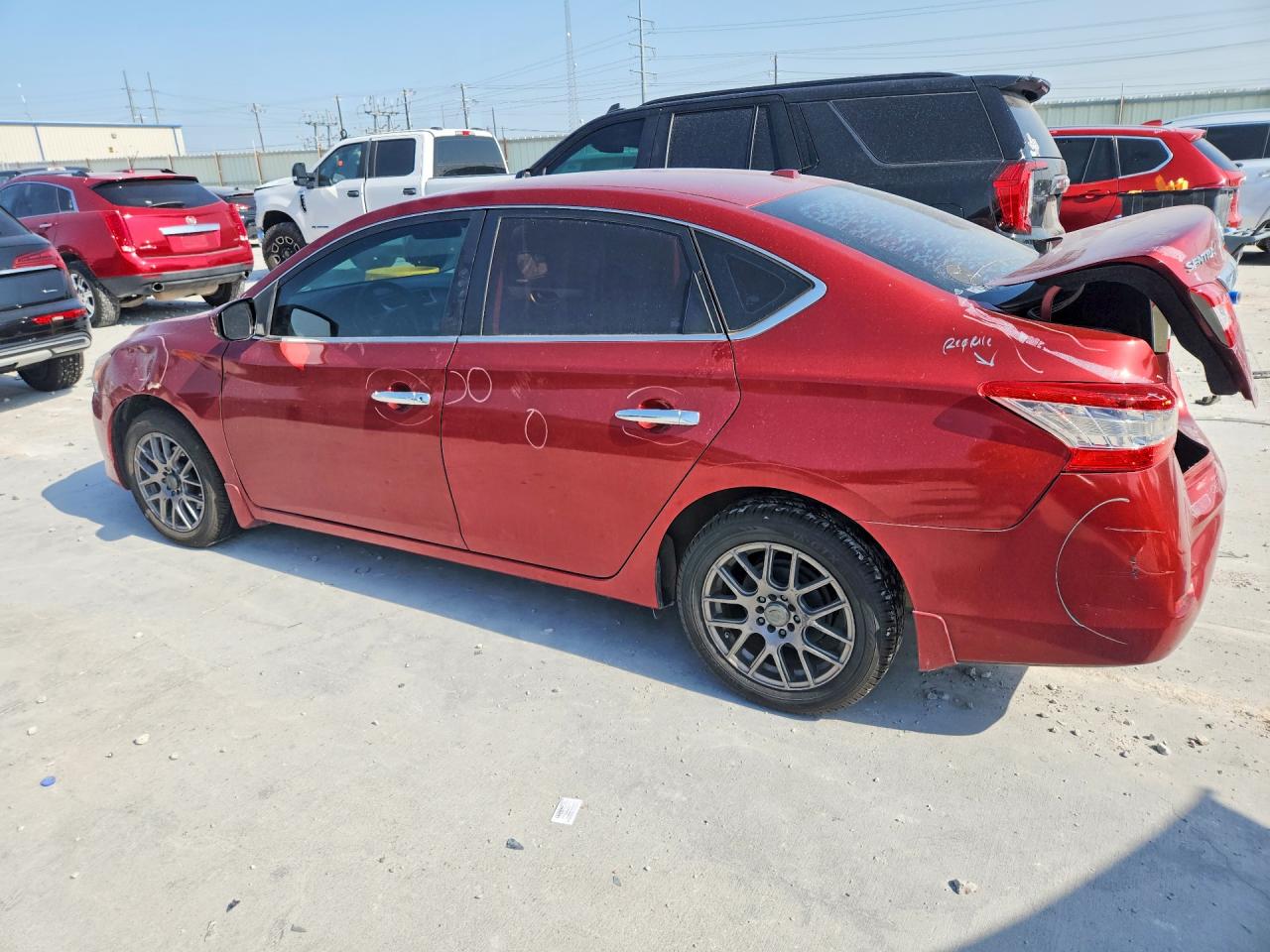 2015 Nissan Sentra S Red vin: 3N1AB7AP0FL670651