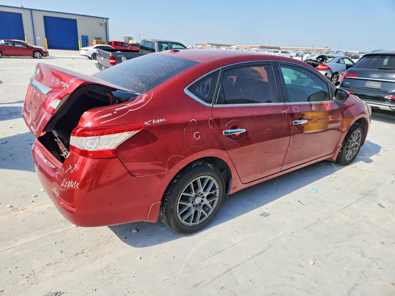 2015 Nissan Sentra S Red vin: 3N1AB7AP0FL670651