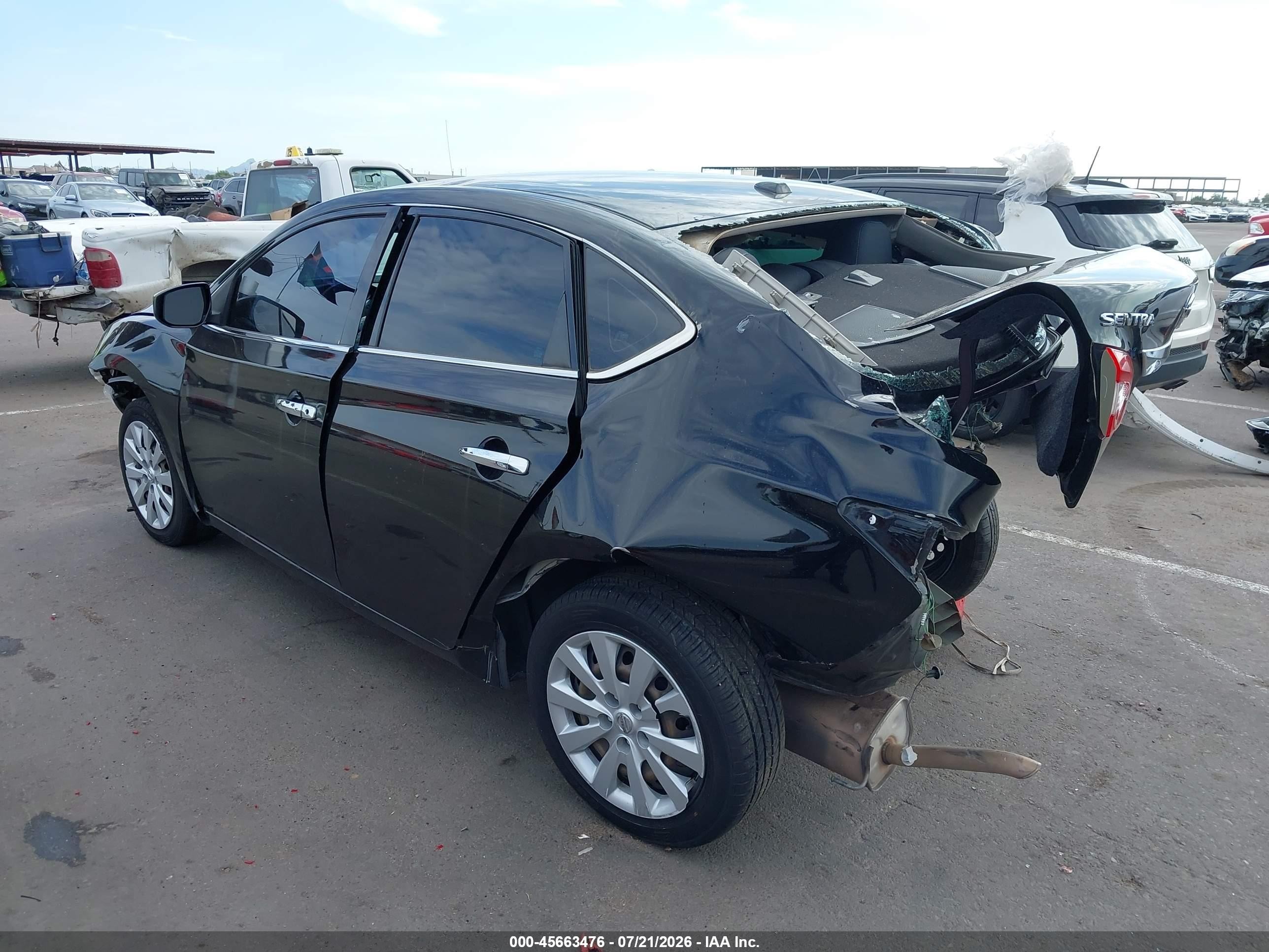 2015 Nissan Sentra Sv Black vin: 3N1AB7AP0FL676689