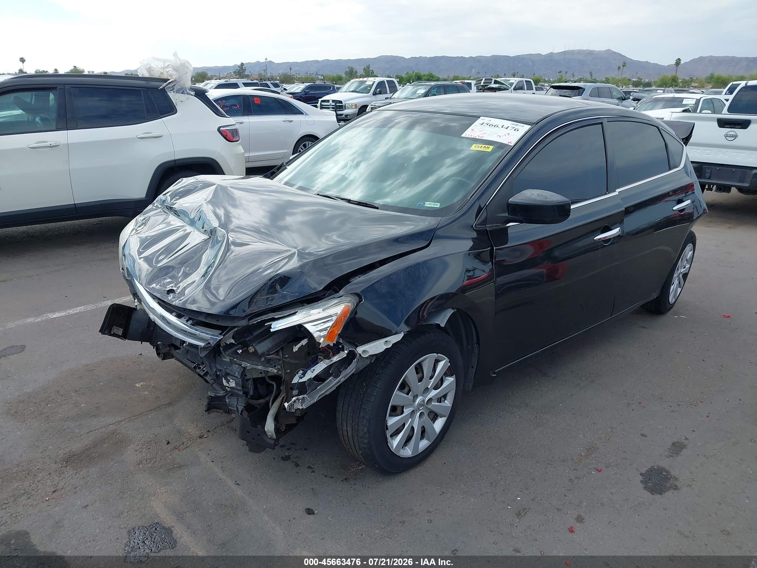 2015 Nissan Sentra Sv Black vin: 3N1AB7AP0FL676689