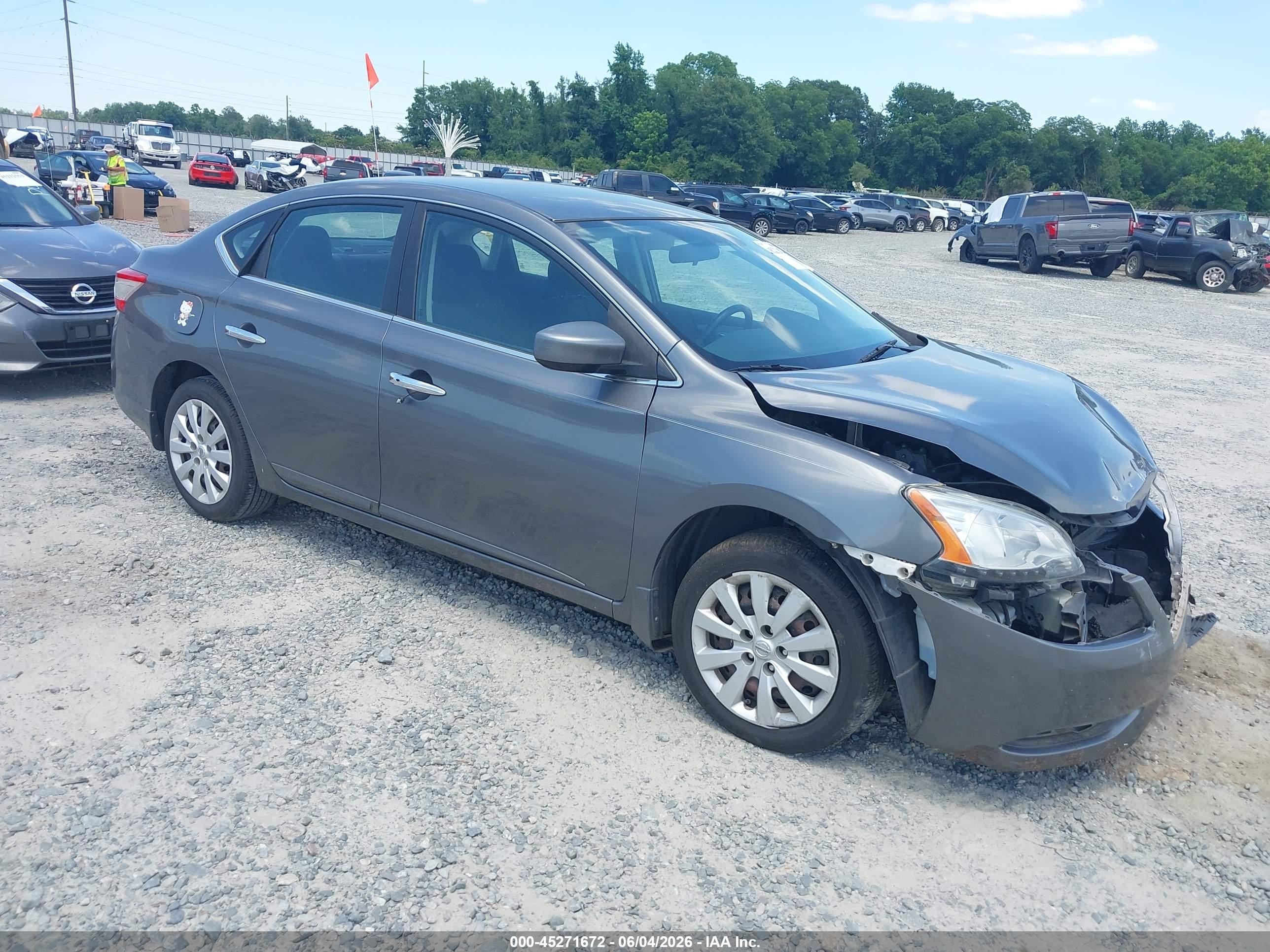 2015 Nissan Sentra Sv Gray vin: 3N1AB7AP0FL684260