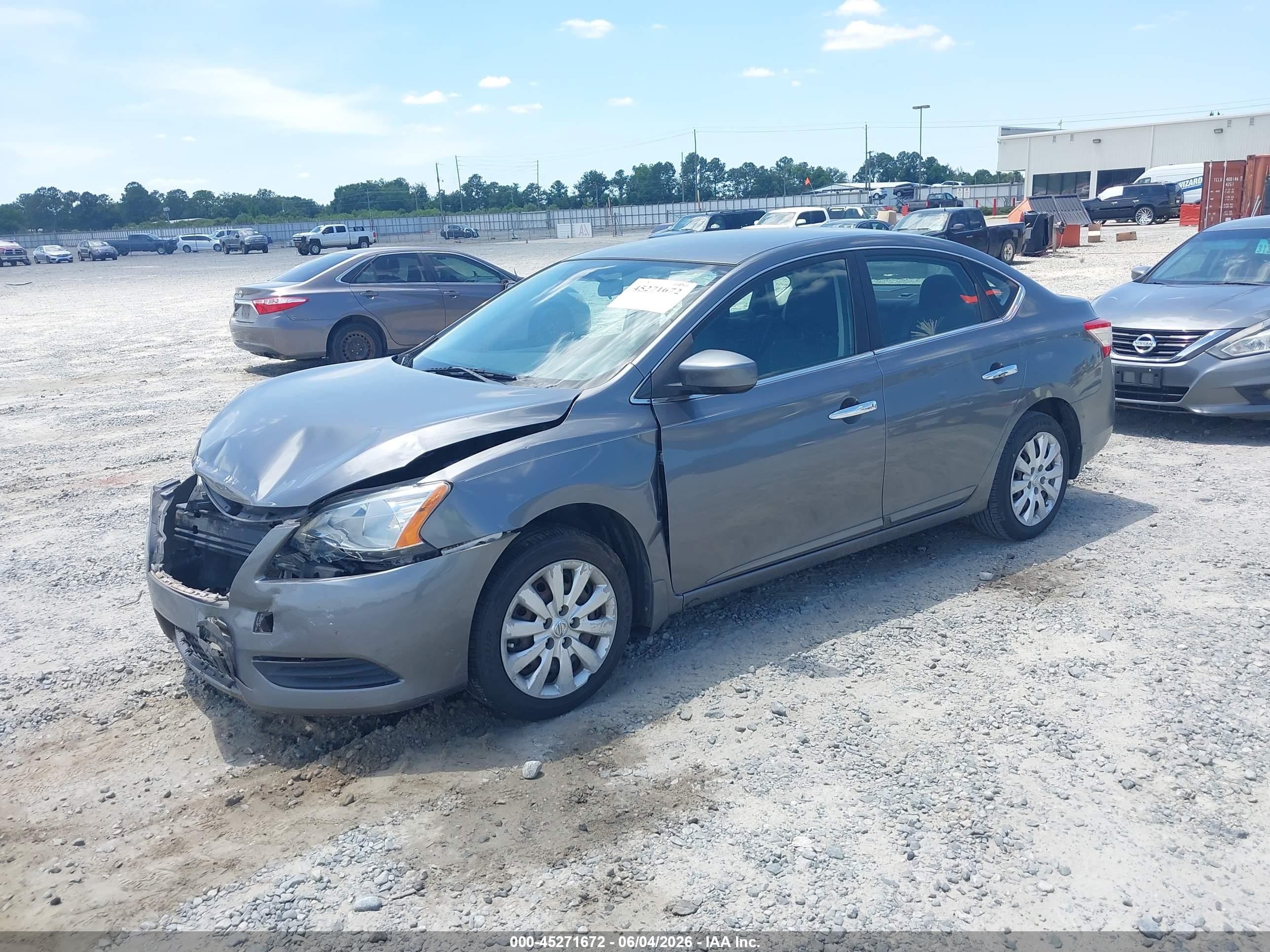 2015 Nissan Sentra Sv Gray vin: 3N1AB7AP0FL684260