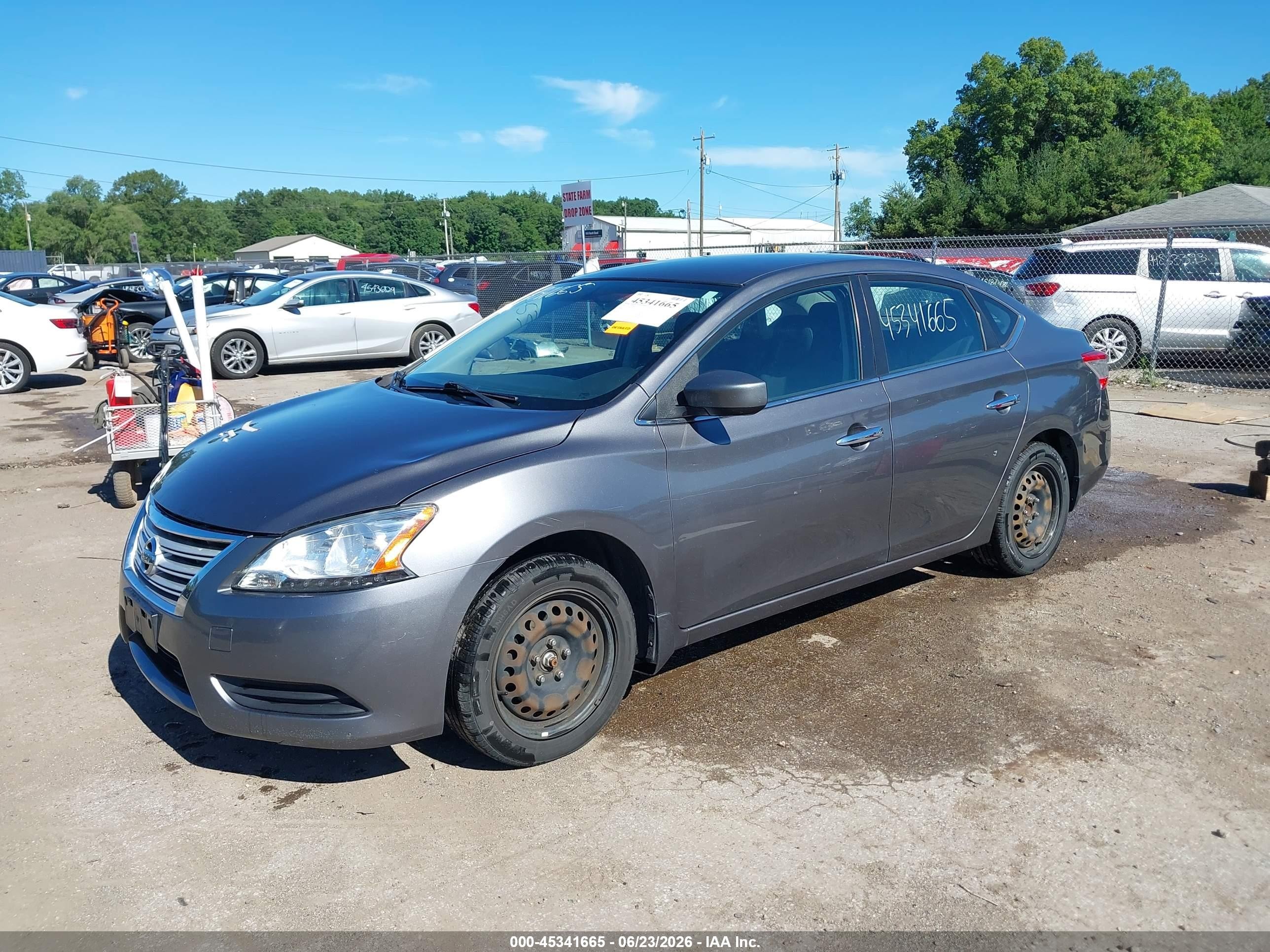 2015 Nissan Sentra Sv Gray vin: 3N1AB7AP0FL692066