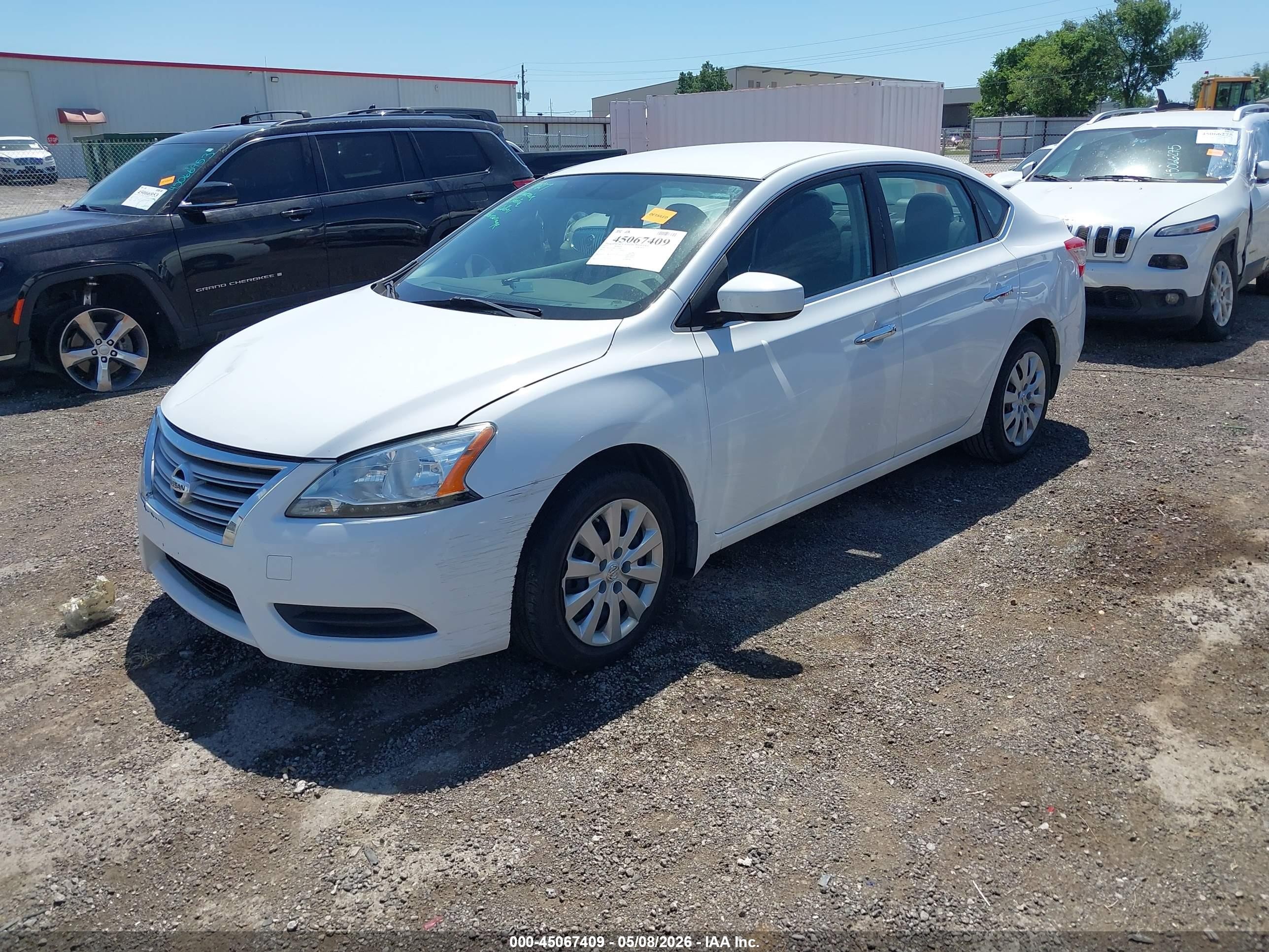 2015 Nissan Sentra S White vin: 3N1AB7AP0FY227600