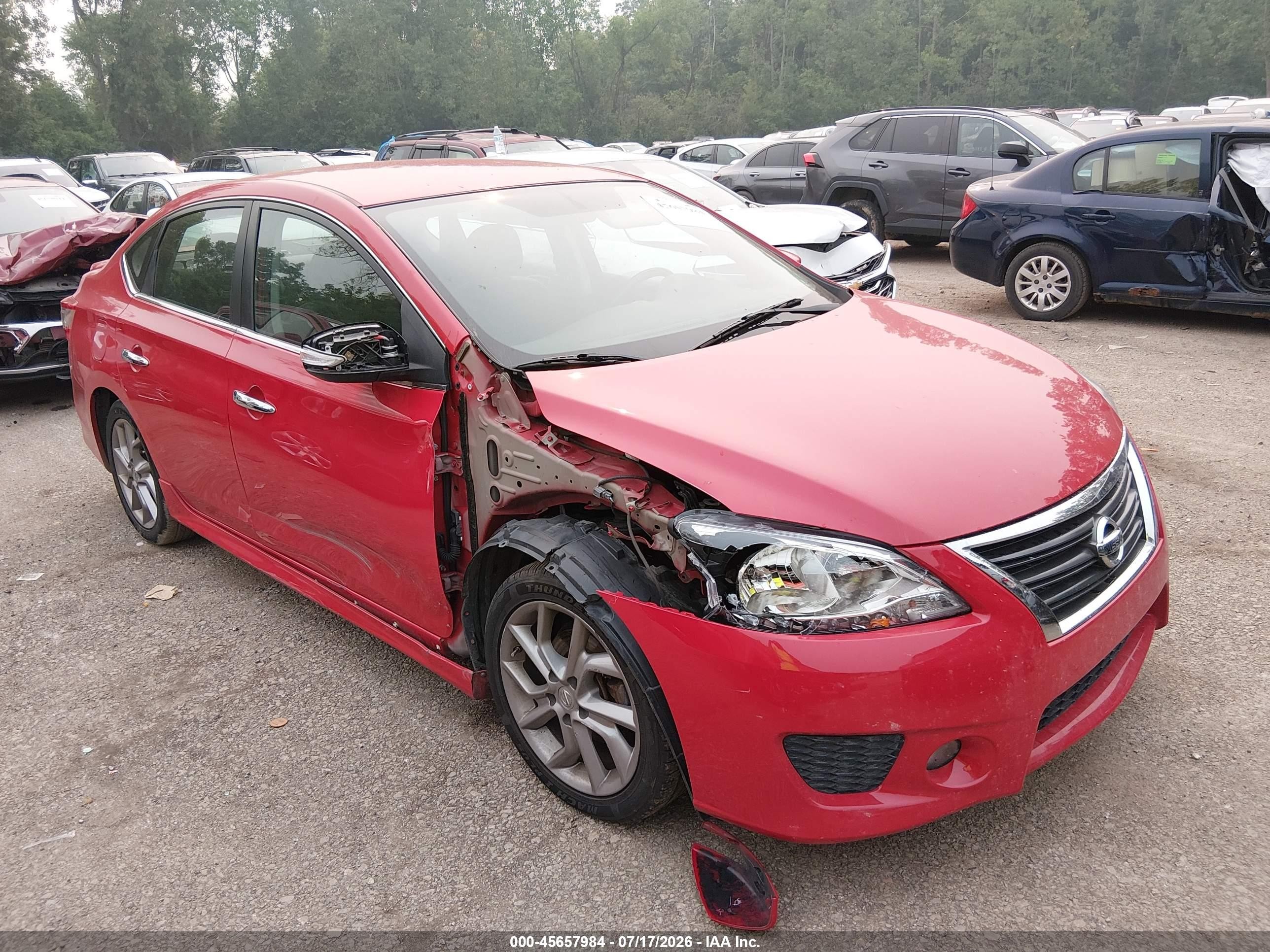 2015 Nissan Sentra Sr Red vin: 3N1AB7AP0FY230920