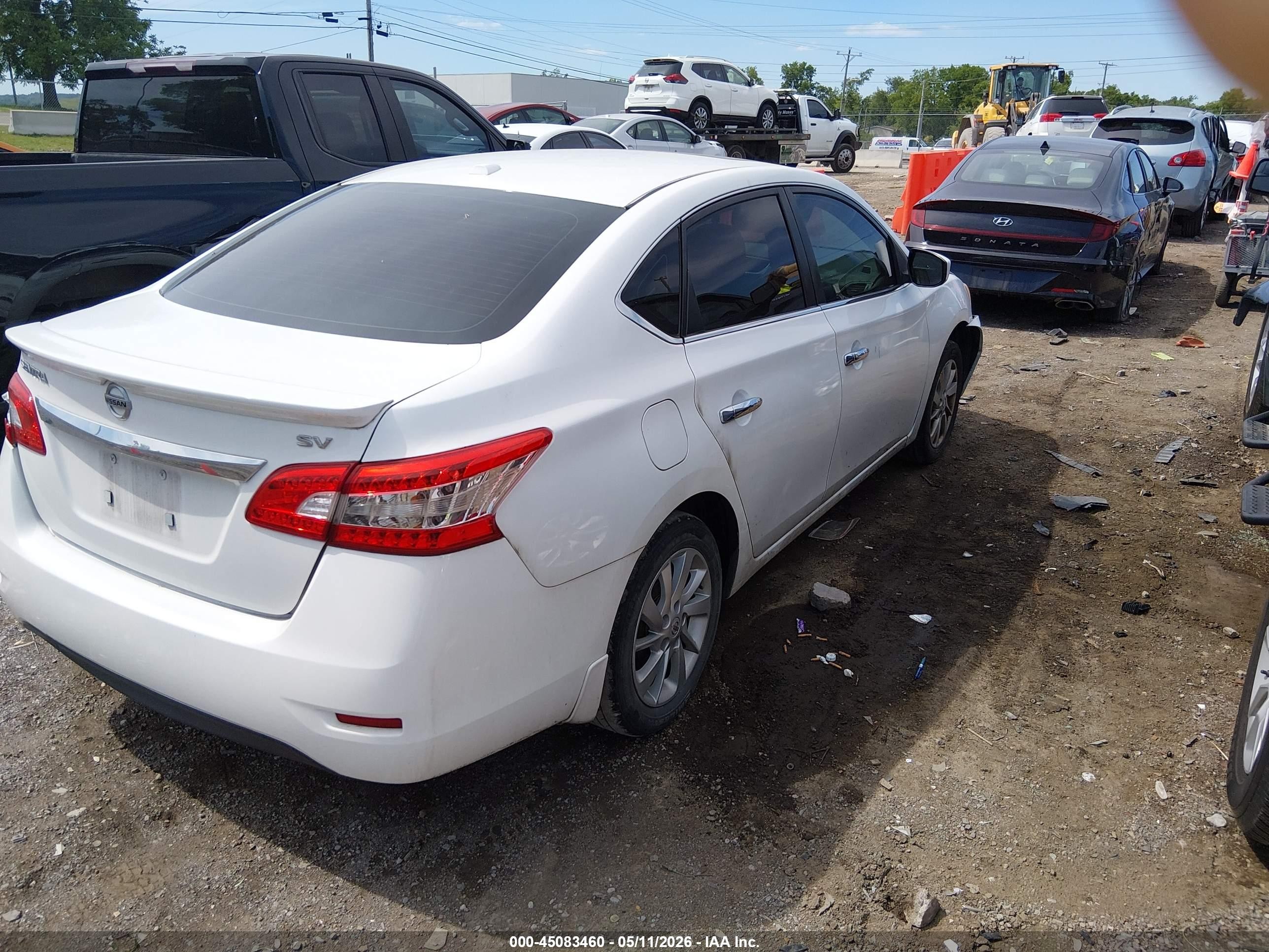 2015 Nissan Sentra Sv White vin: 3N1AB7AP0FY237494
