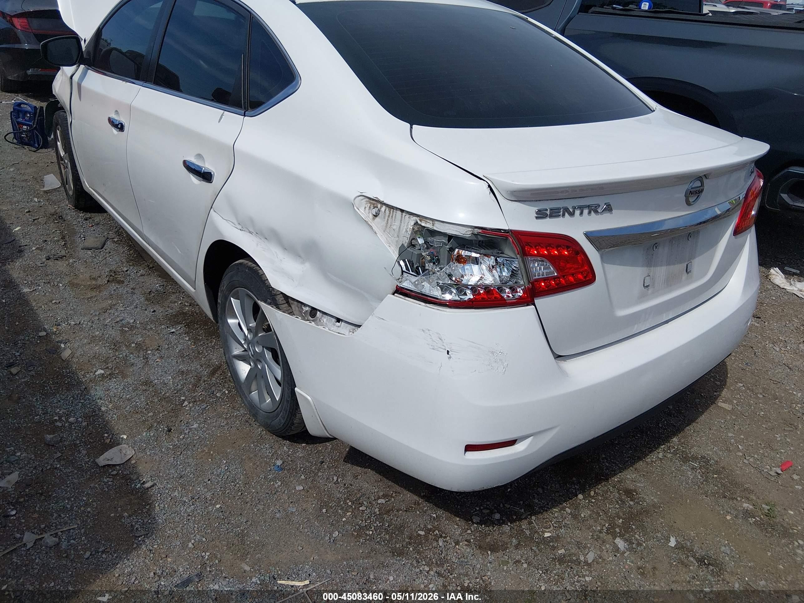 2015 Nissan Sentra Sv White vin: 3N1AB7AP0FY237494