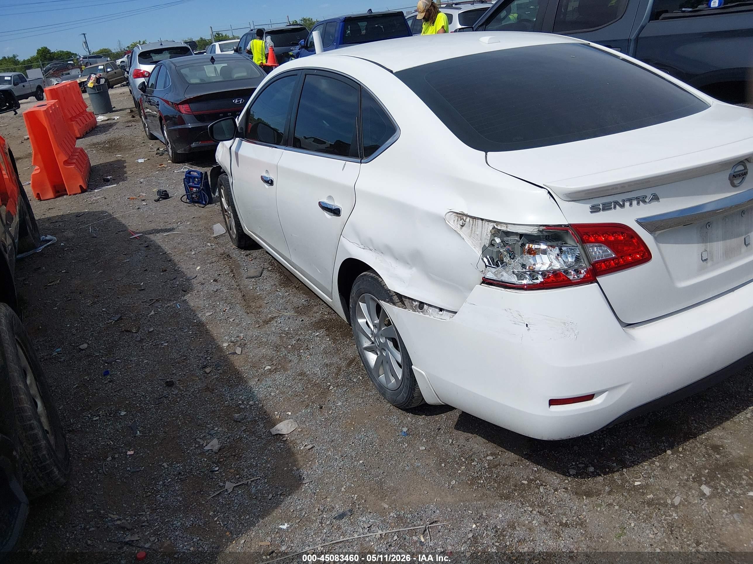 2015 Nissan Sentra Sv White vin: 3N1AB7AP0FY237494