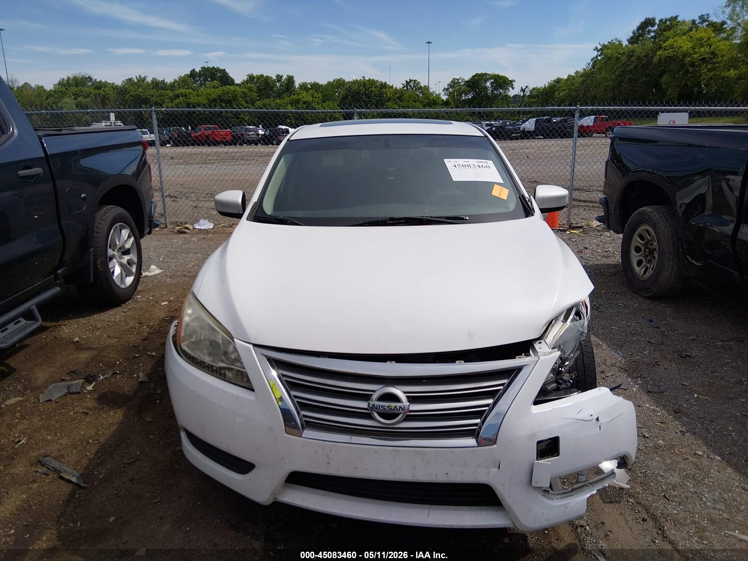 2015 Nissan Sentra Sv White vin: 3N1AB7AP0FY237494
