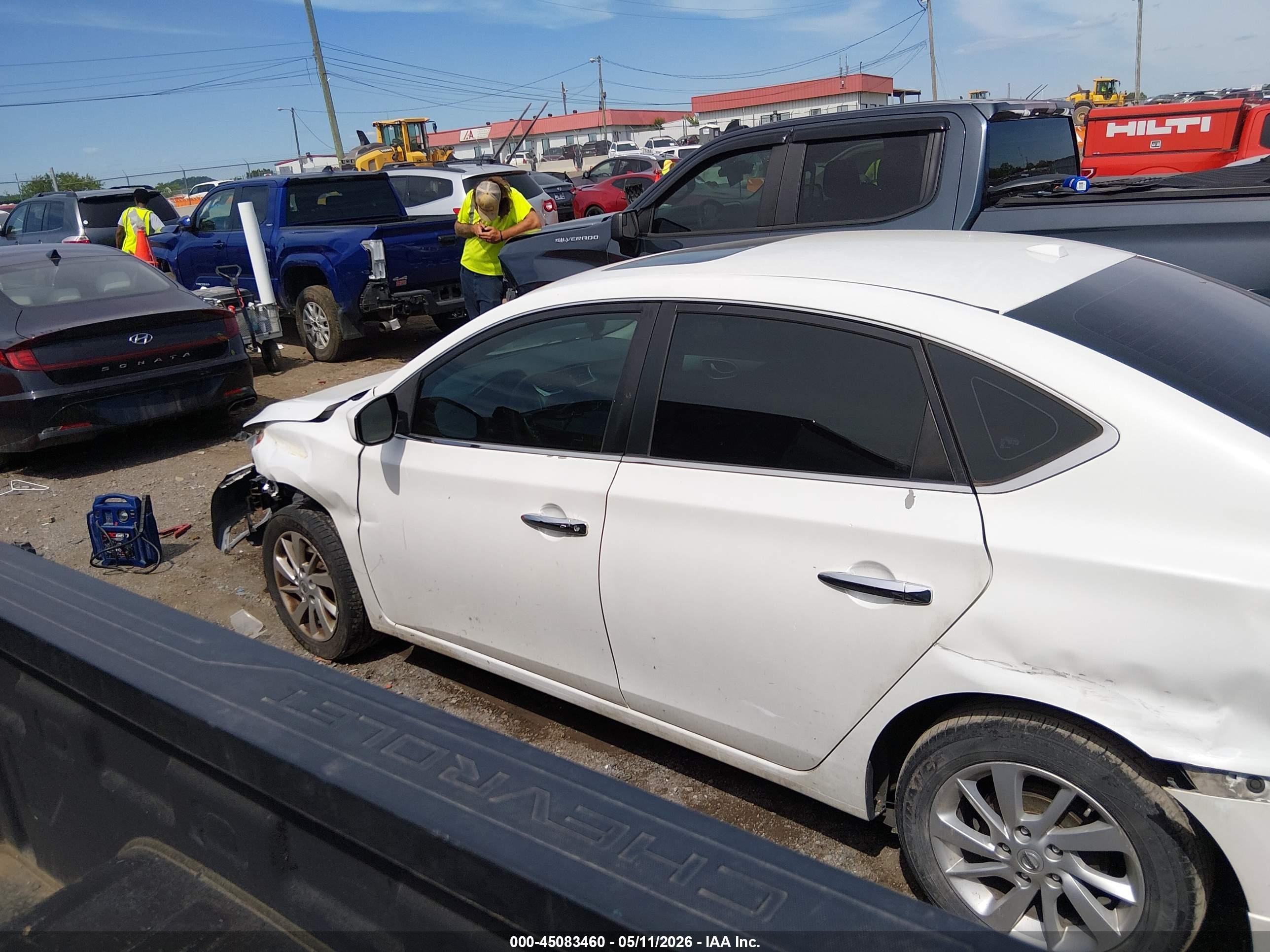 2015 Nissan Sentra Sv White vin: 3N1AB7AP0FY237494