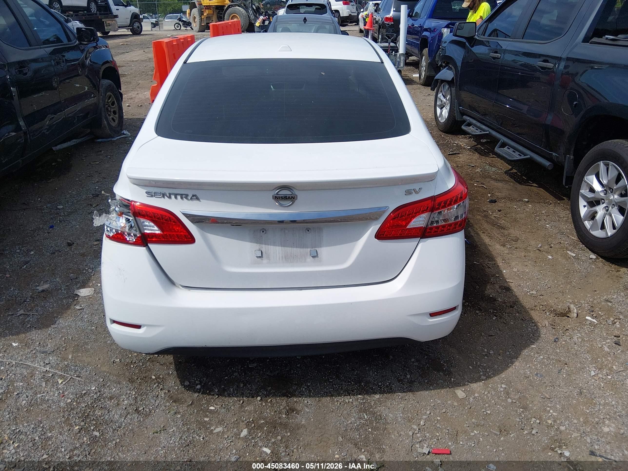 2015 Nissan Sentra Sv White vin: 3N1AB7AP0FY237494