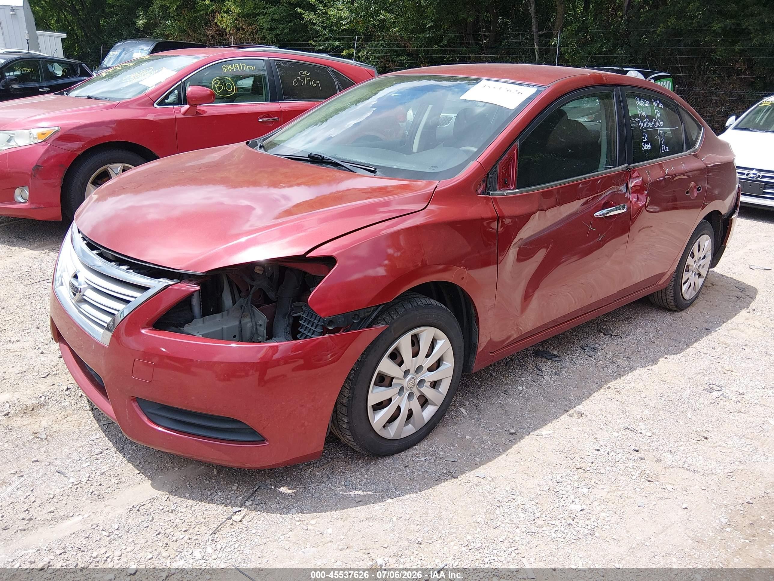2015 Nissan Sentra Sv Red vin: 3N1AB7AP0FY240752