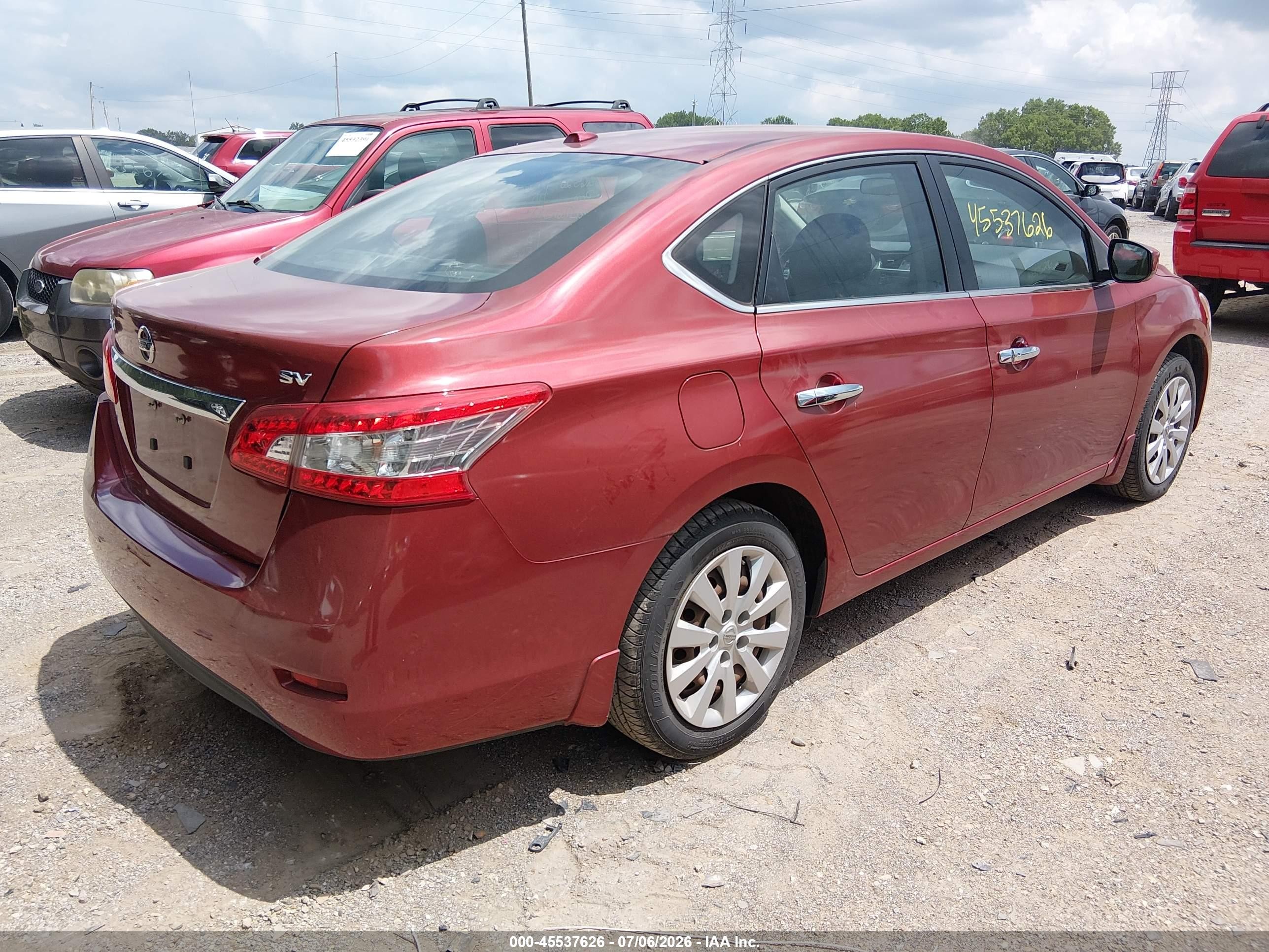2015 Nissan Sentra Sv Red vin: 3N1AB7AP0FY240752