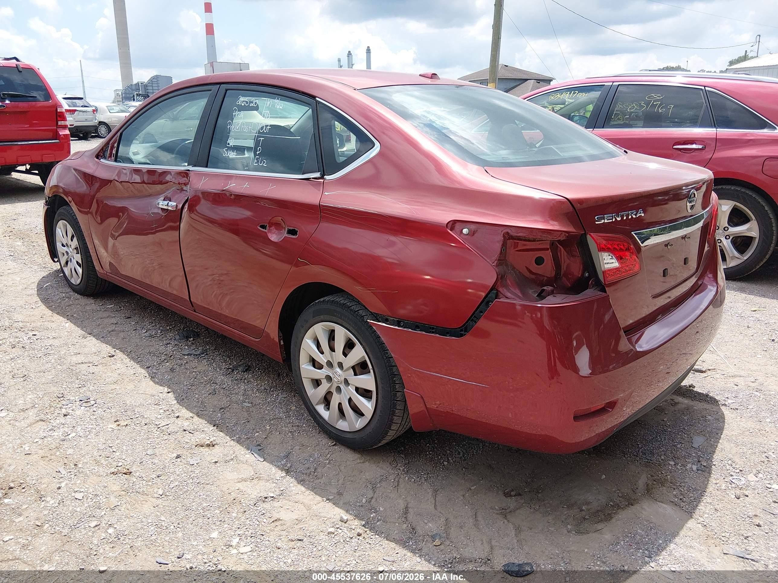 2015 Nissan Sentra Sv Red vin: 3N1AB7AP0FY240752