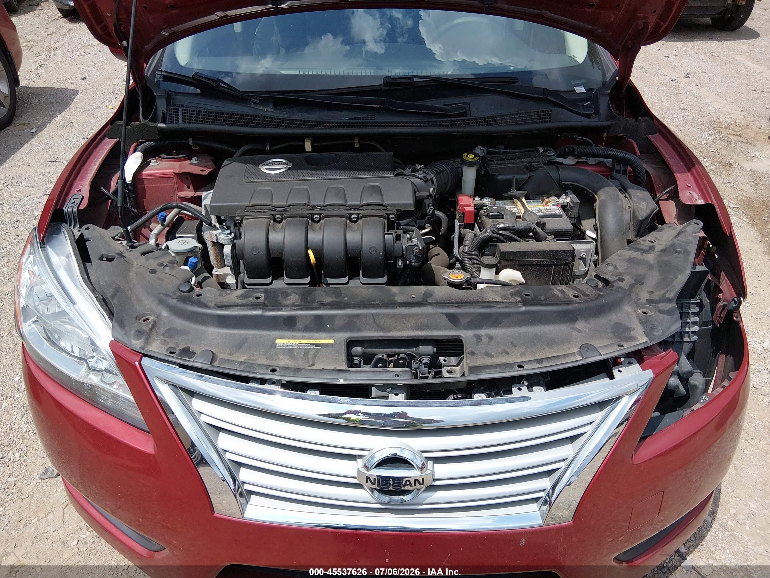 2015 Nissan Sentra Sv Red vin: 3N1AB7AP0FY240752