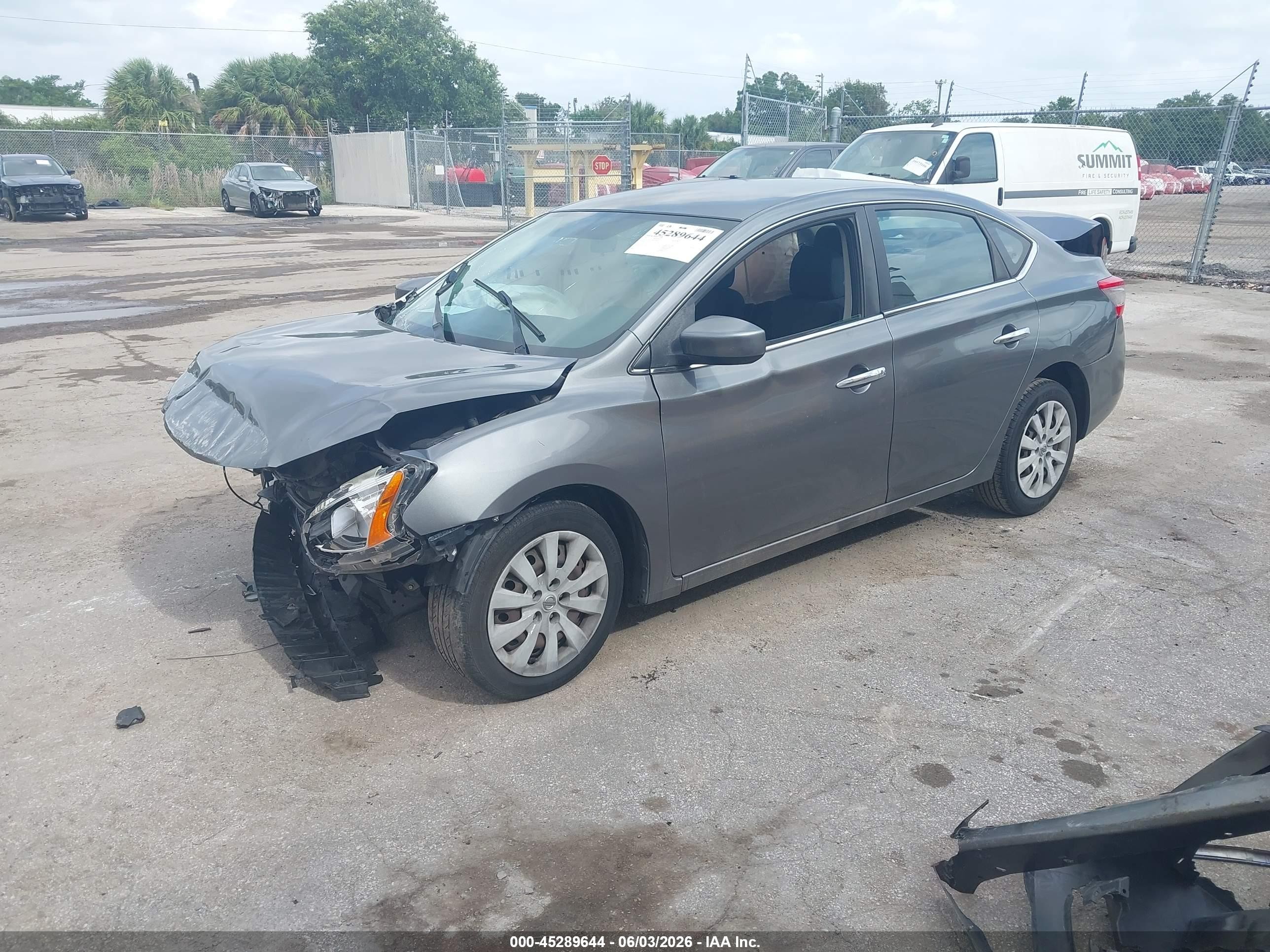 2015 Nissan Sentra Sv Gray vin: 3N1AB7AP0FY248463