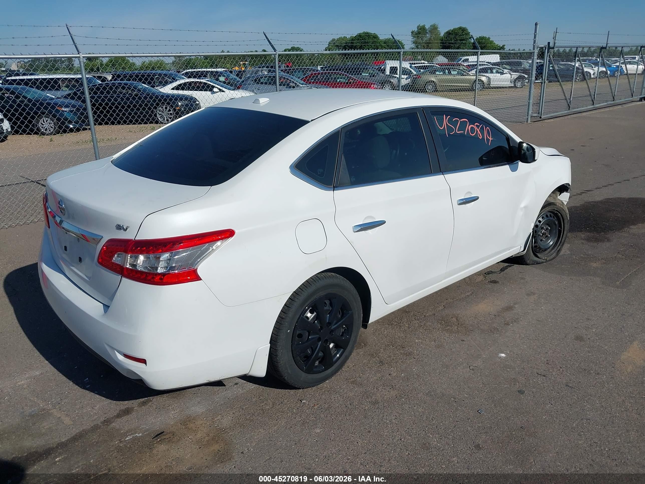 2015 Nissan Sentra Sv White vin: 3N1AB7AP0FY255204