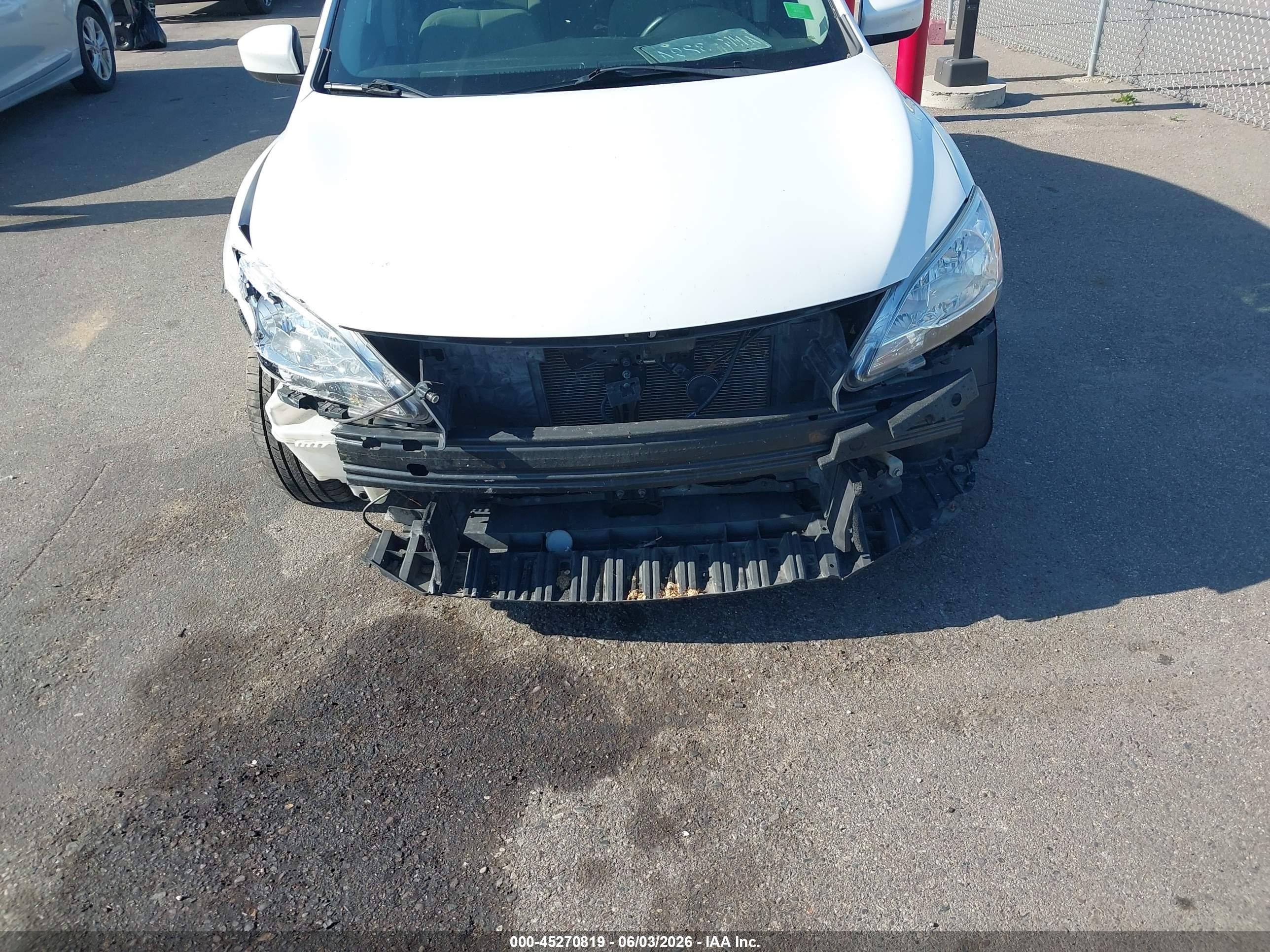 2015 Nissan Sentra Sv White vin: 3N1AB7AP0FY255204