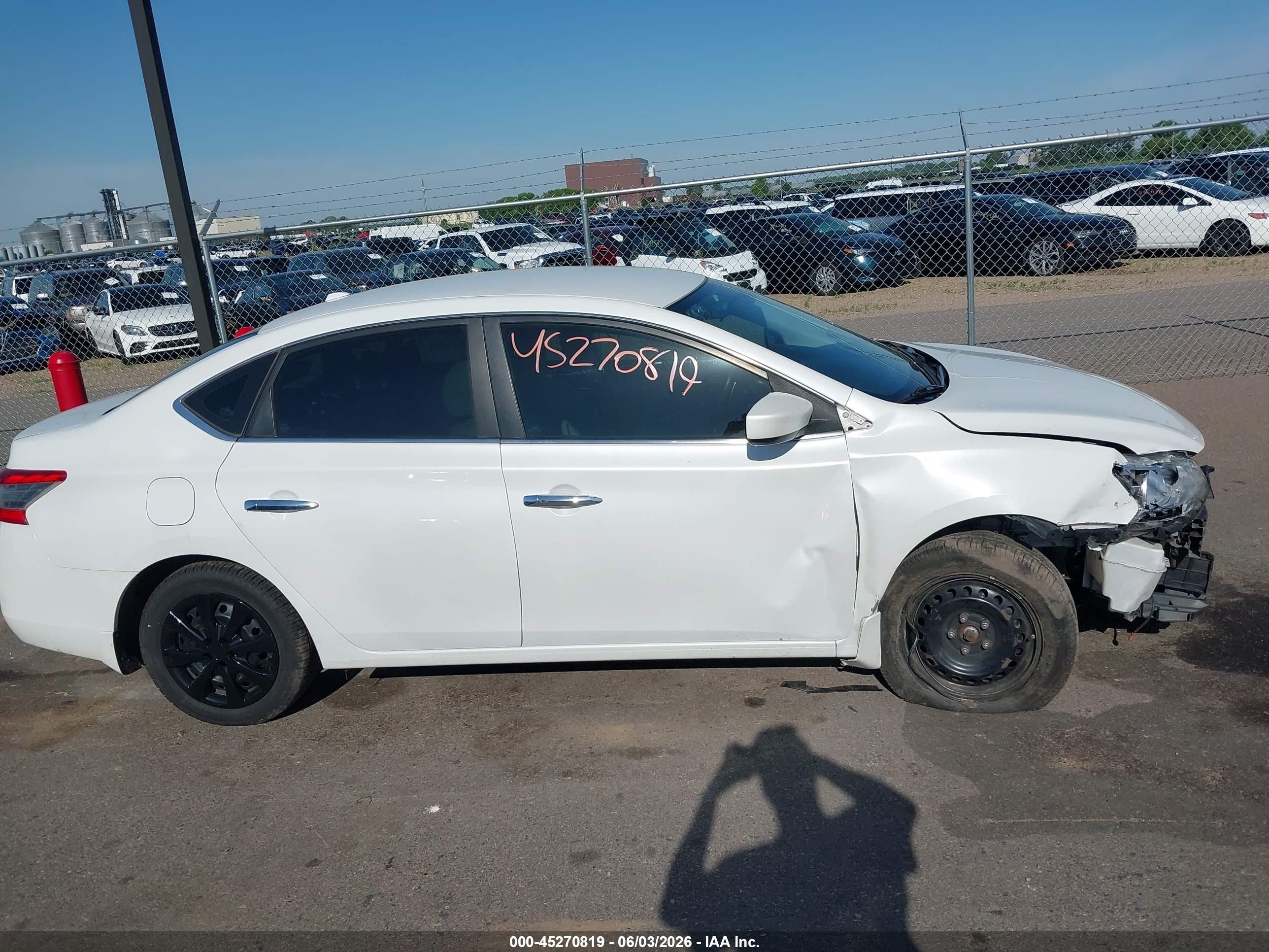 2015 Nissan Sentra Sv White vin: 3N1AB7AP0FY255204