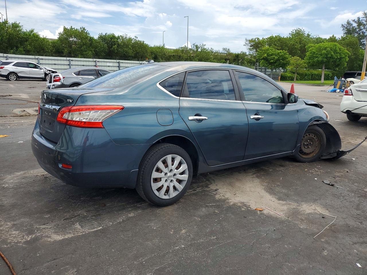 2015 Nissan Sentra Sv Синий vin: 3N1AB7AP0FY264551