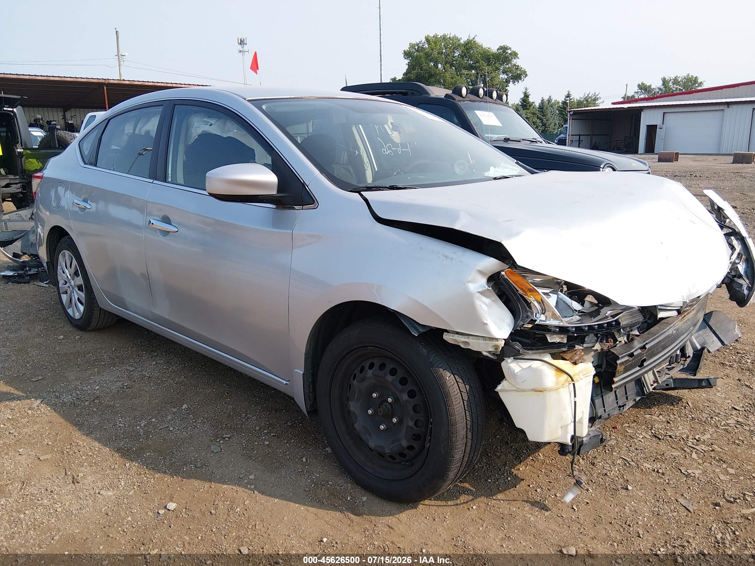 2015 Nissan Sentra Sv Silver vin: 3N1AB7AP0FY279065