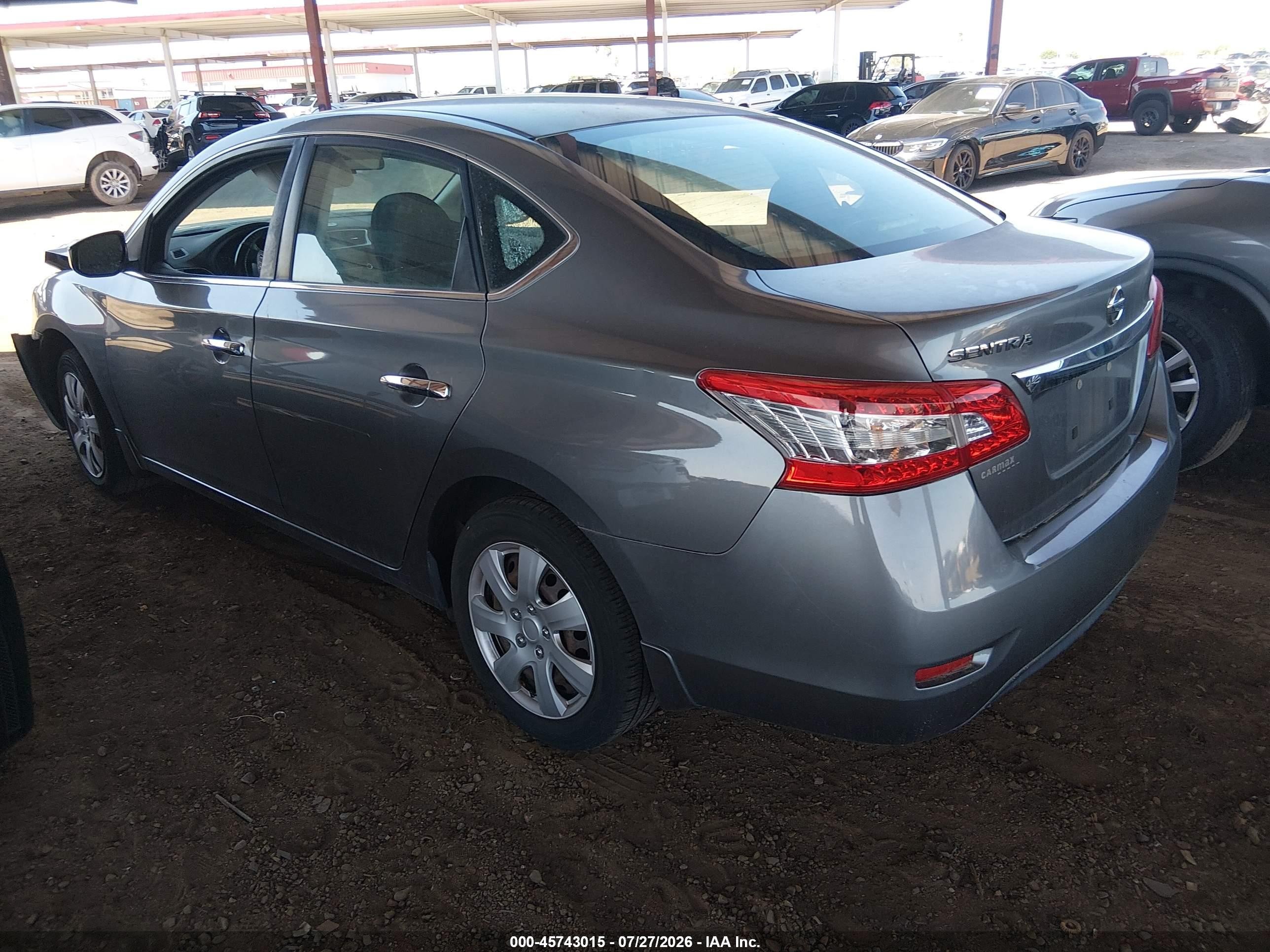 2015 Nissan Sentra S Gray vin: 3N1AB7AP0FY297288