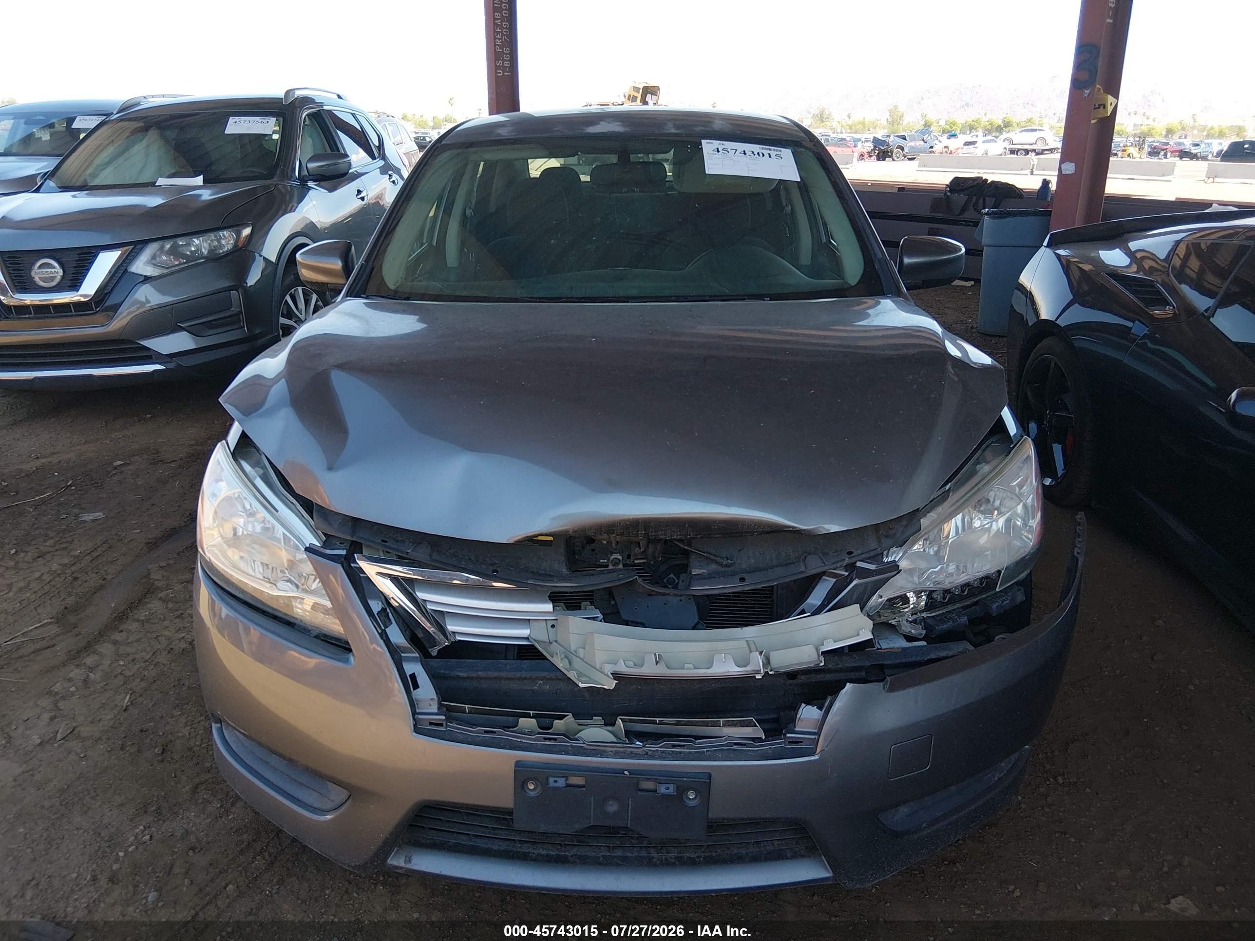 2015 Nissan Sentra S Gray vin: 3N1AB7AP0FY297288