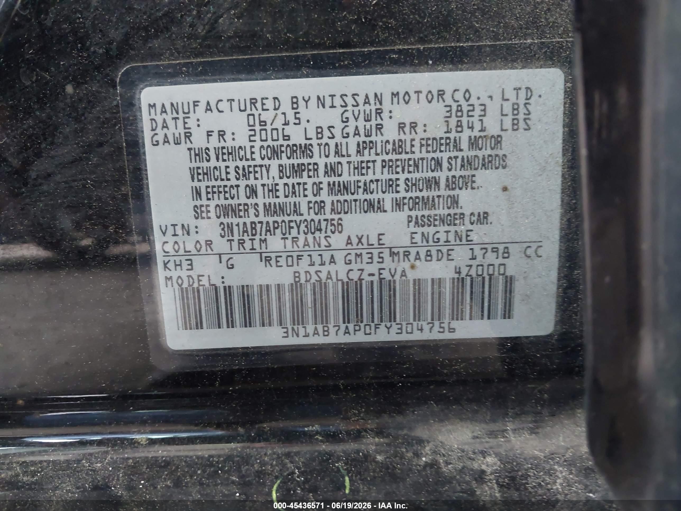 2015 Nissan Sentra S Black vin: 3N1AB7AP0FY304756