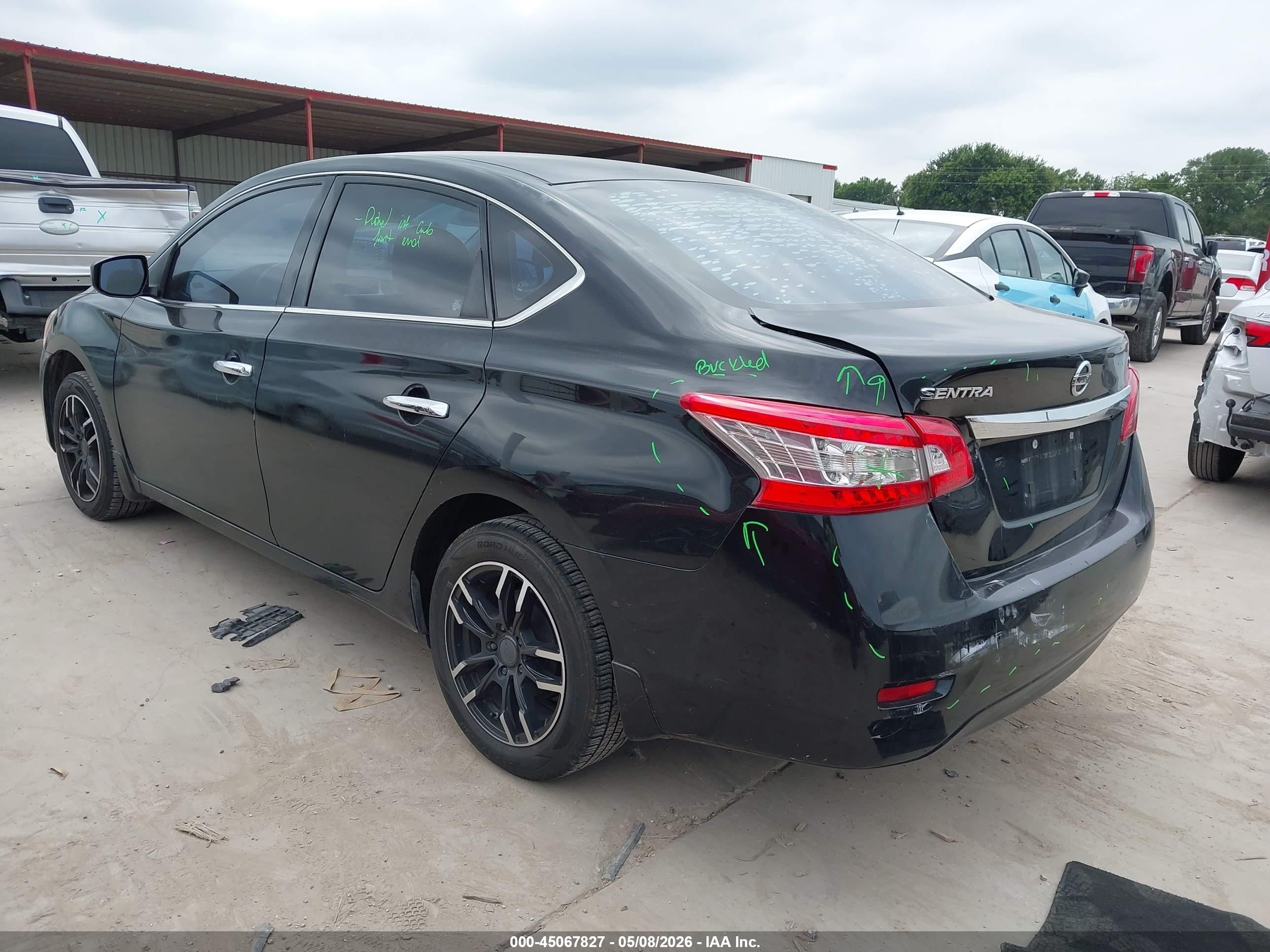 2015 Nissan Sentra S Black vin: 3N1AB7AP0FY307379