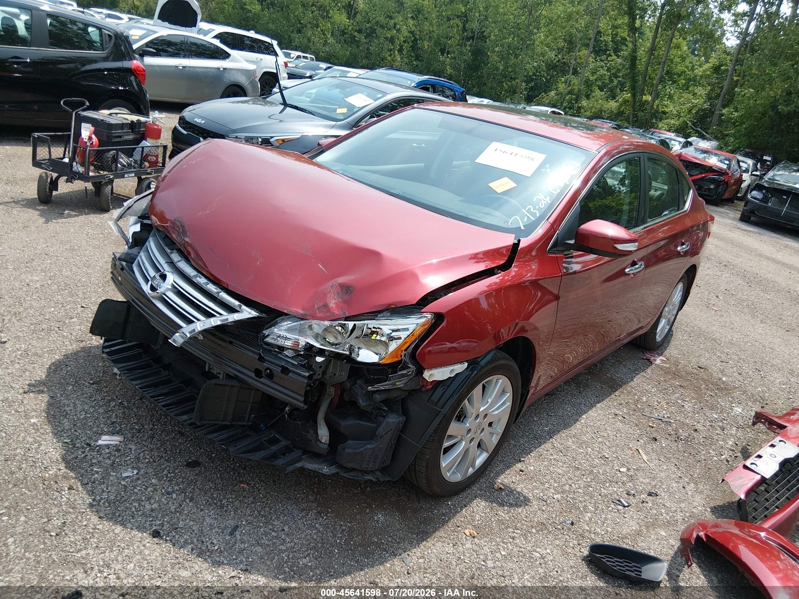 2015 Nissan Sentra Sl Red vin: 3N1AB7AP0FY307897