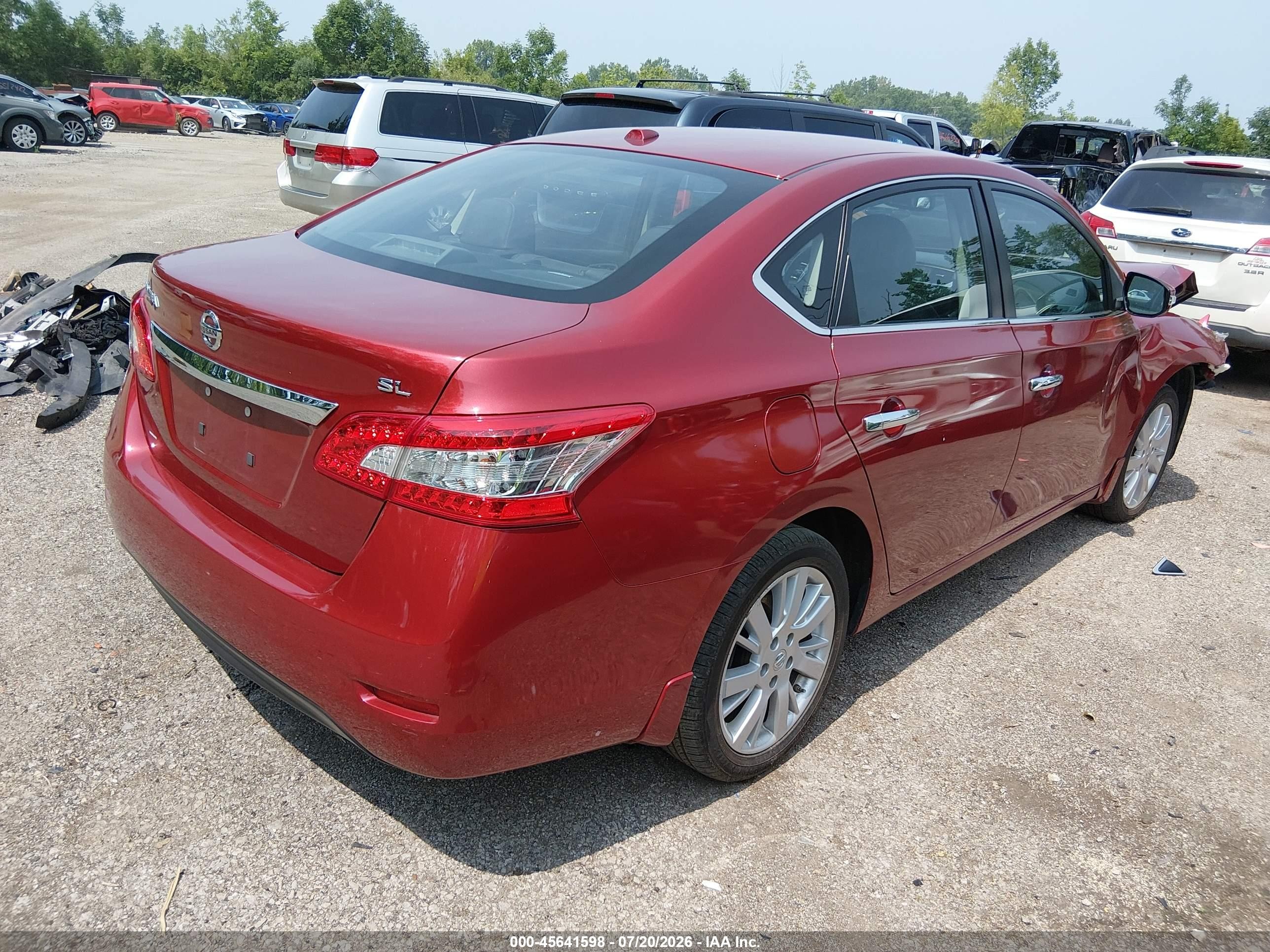 2015 Nissan Sentra Sl Red vin: 3N1AB7AP0FY307897