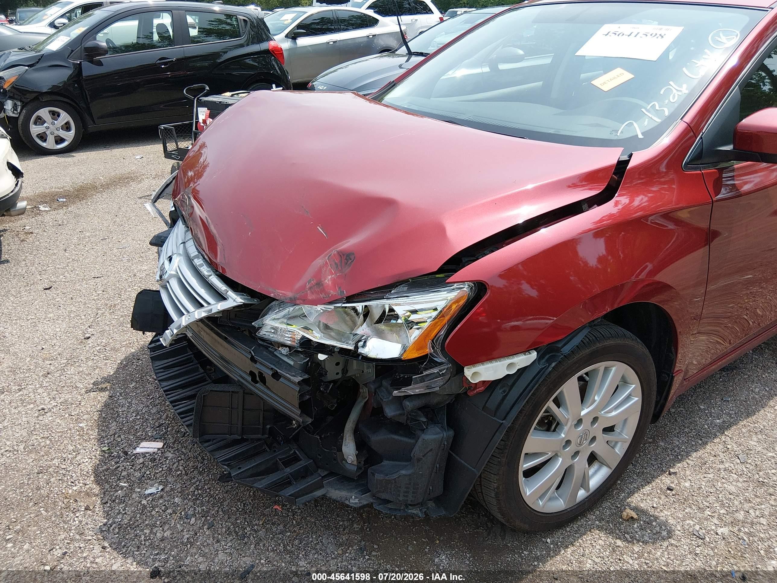2015 Nissan Sentra Sl Red vin: 3N1AB7AP0FY307897