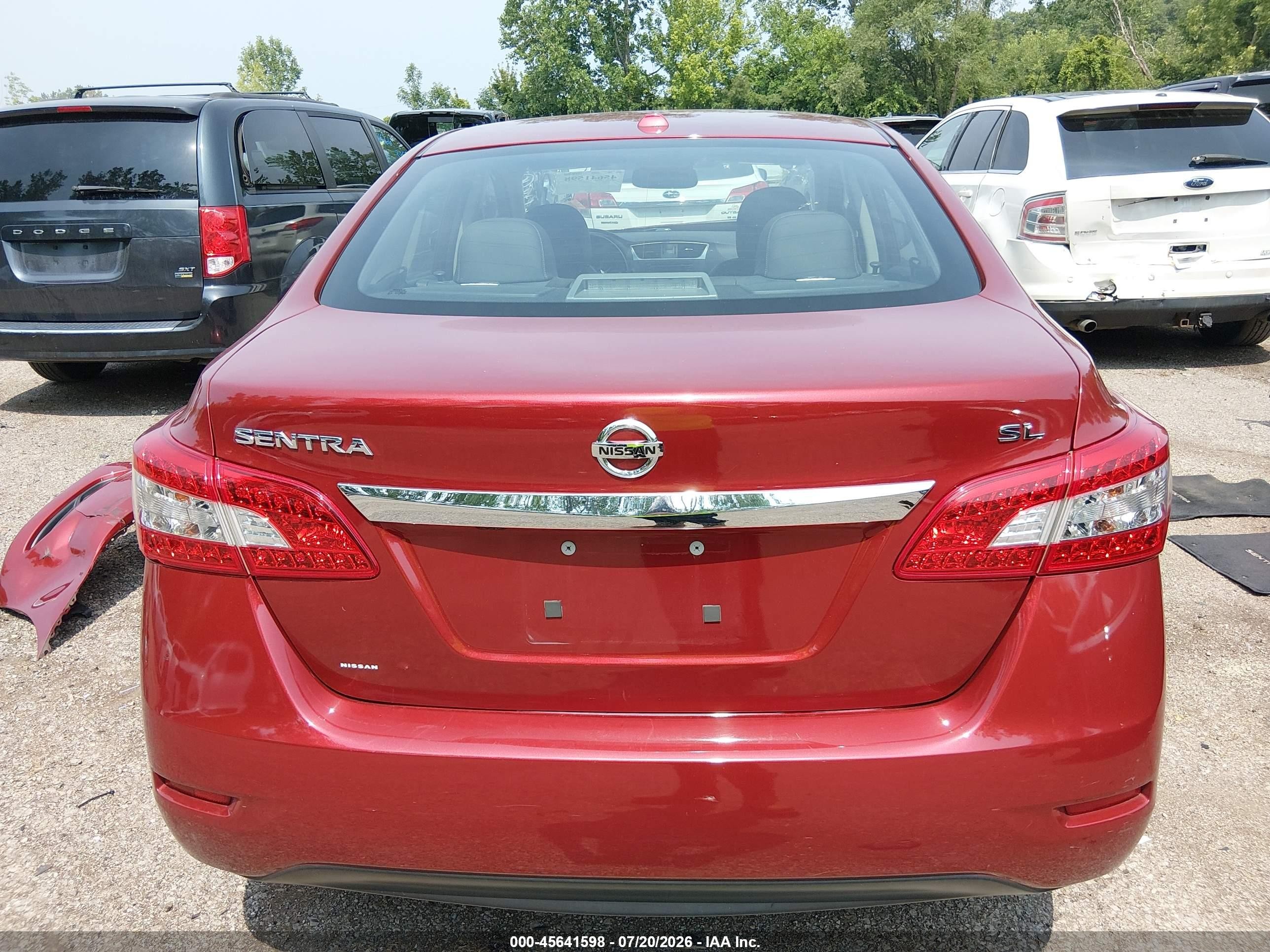 2015 Nissan Sentra Sl Red vin: 3N1AB7AP0FY307897