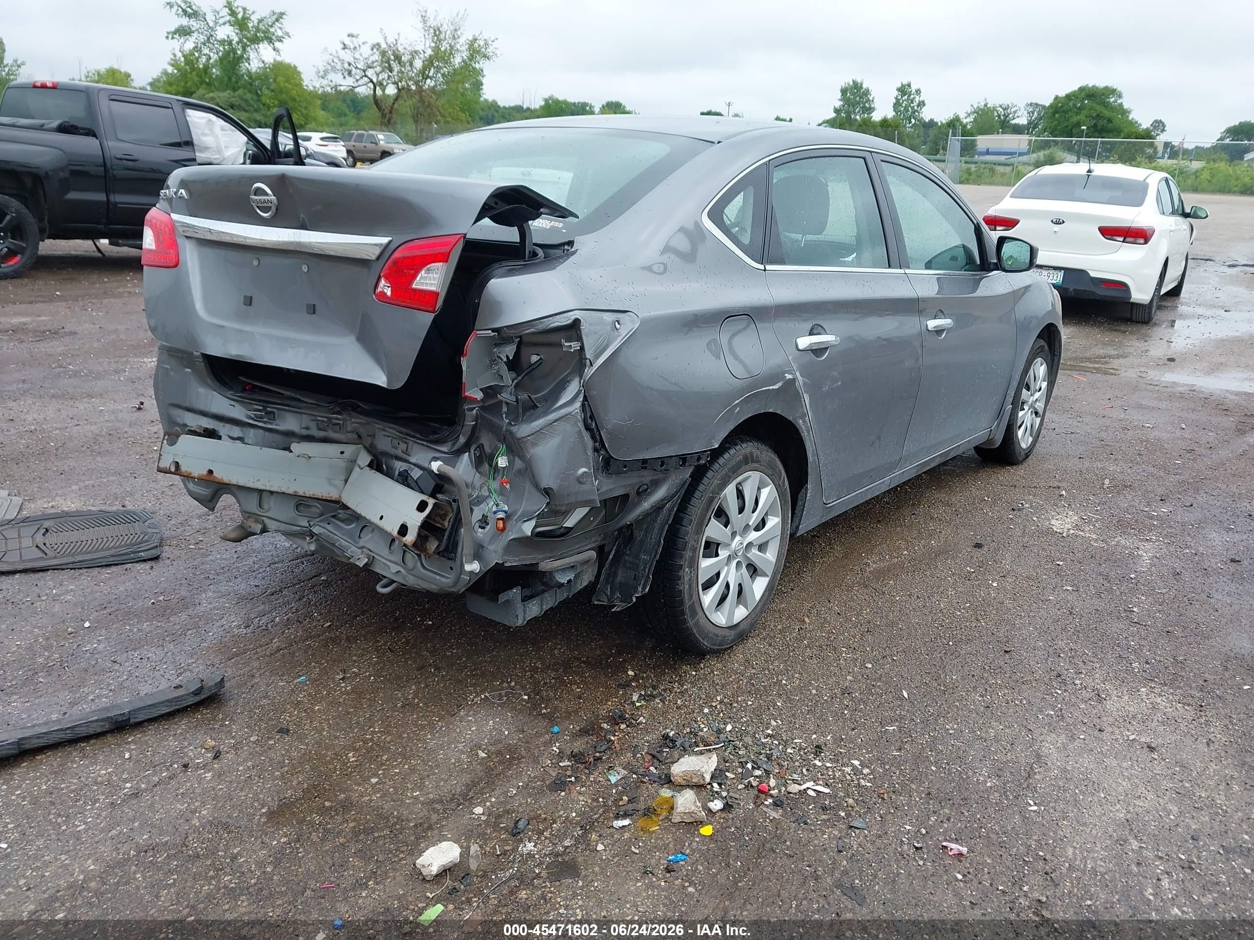 2015 Nissan Sentra S Gray vin: 3N1AB7AP0FY332492