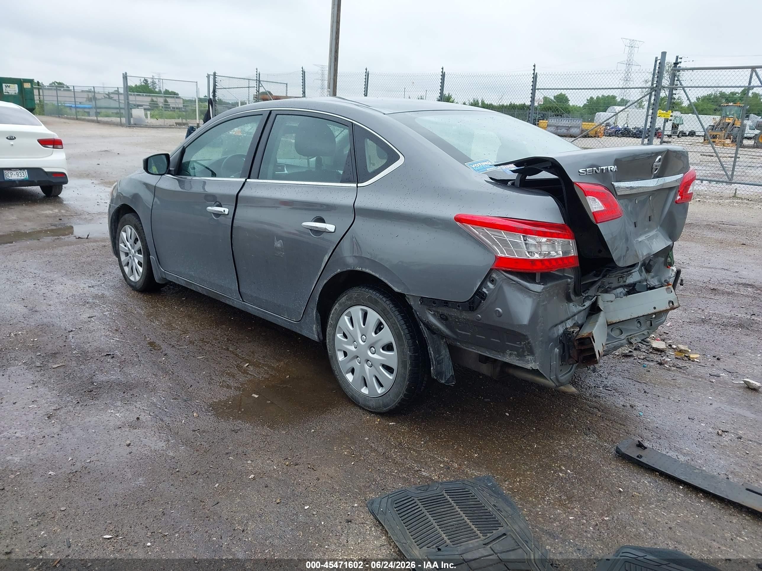2015 Nissan Sentra S Gray vin: 3N1AB7AP0FY332492