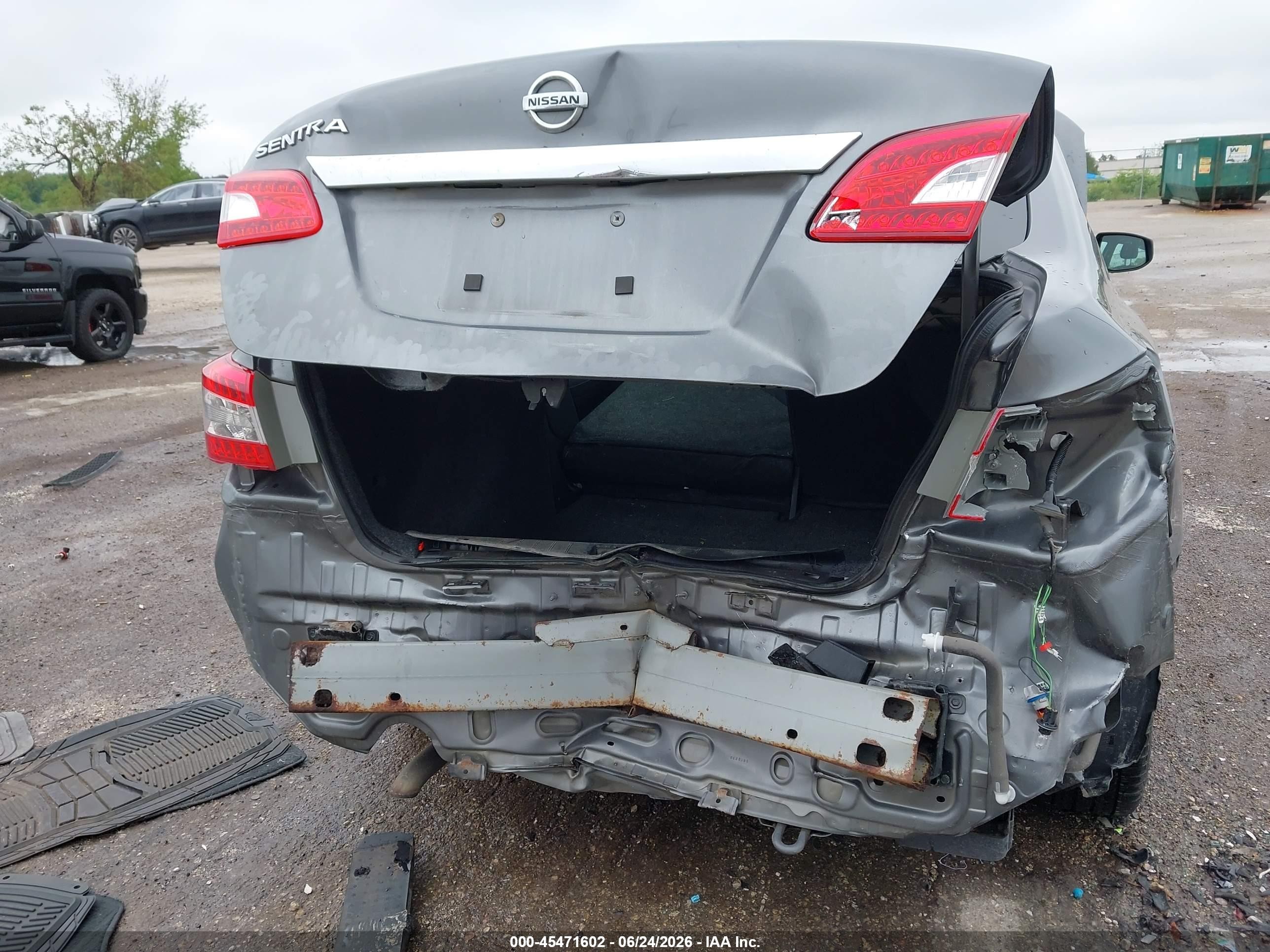 2015 Nissan Sentra S Gray vin: 3N1AB7AP0FY332492
