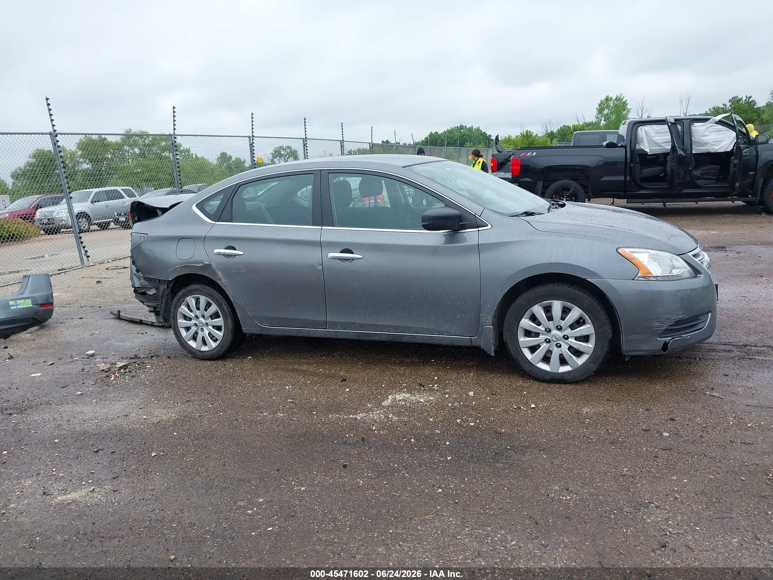 2015 Nissan Sentra S Gray vin: 3N1AB7AP0FY332492