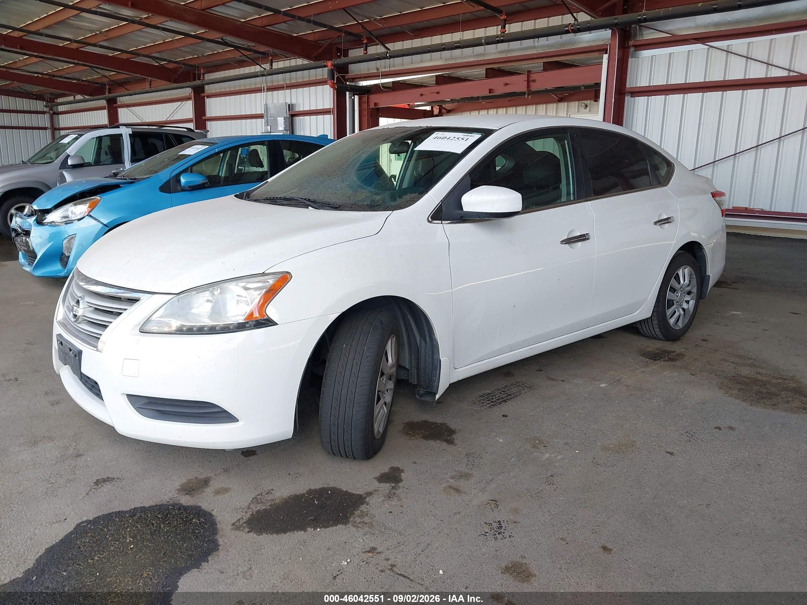 2015 Nissan Sentra S White vin: 3N1AB7AP0FY348319
