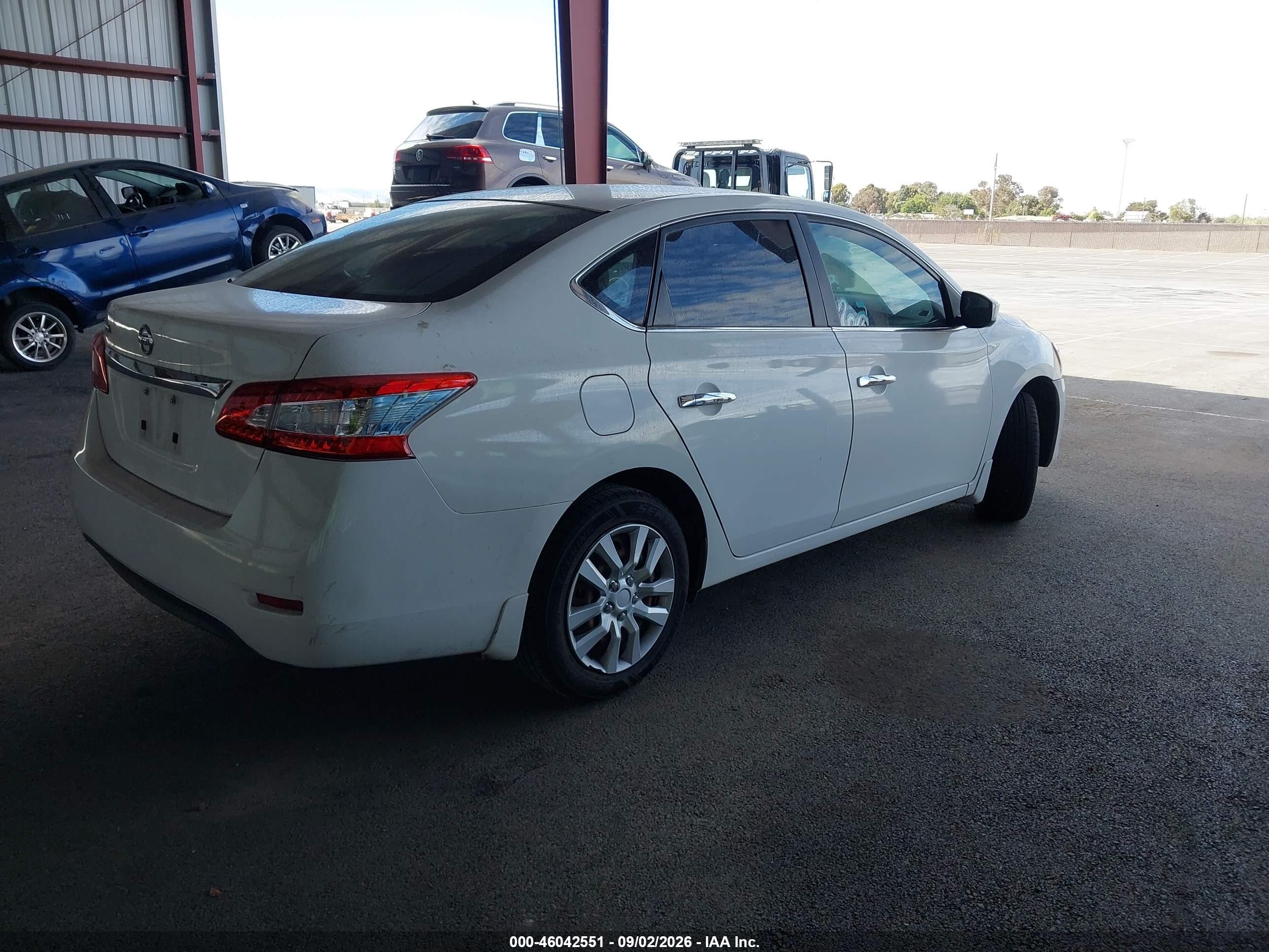 2015 Nissan Sentra S White vin: 3N1AB7AP0FY348319