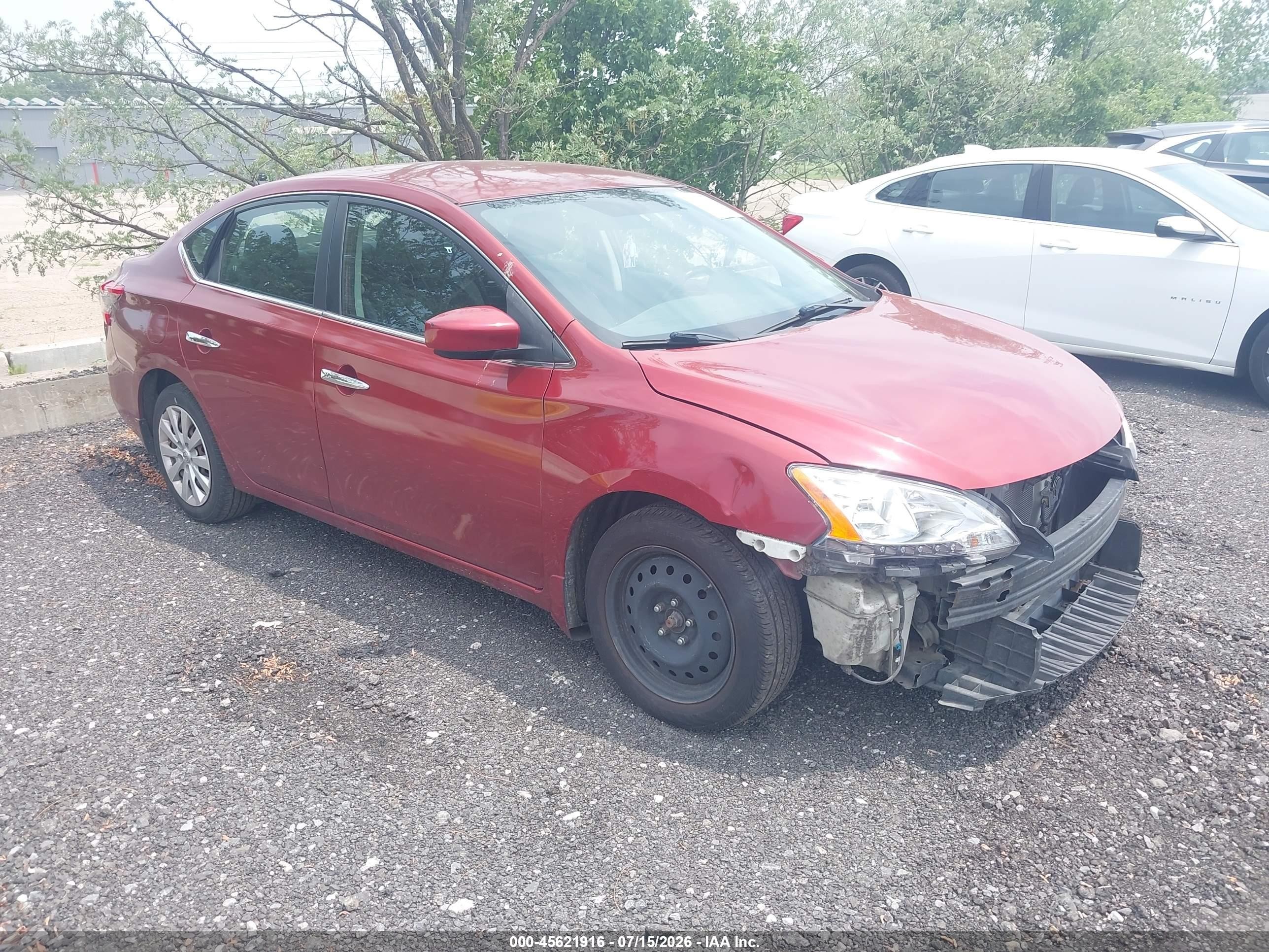 2015 Nissan Sentra Sv Red vin: 3N1AB7AP0FY358610