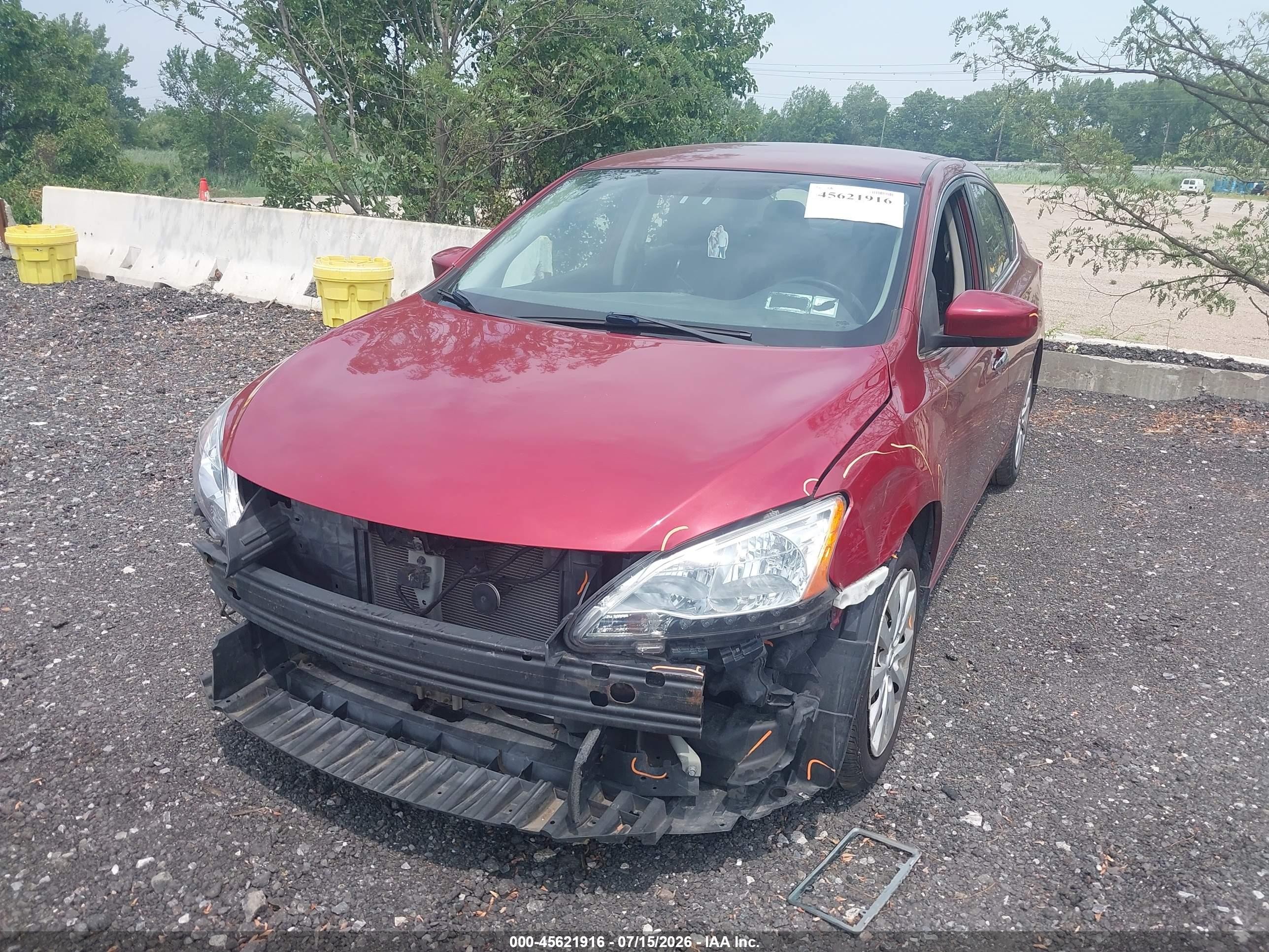 2015 Nissan Sentra Sv Red vin: 3N1AB7AP0FY358610