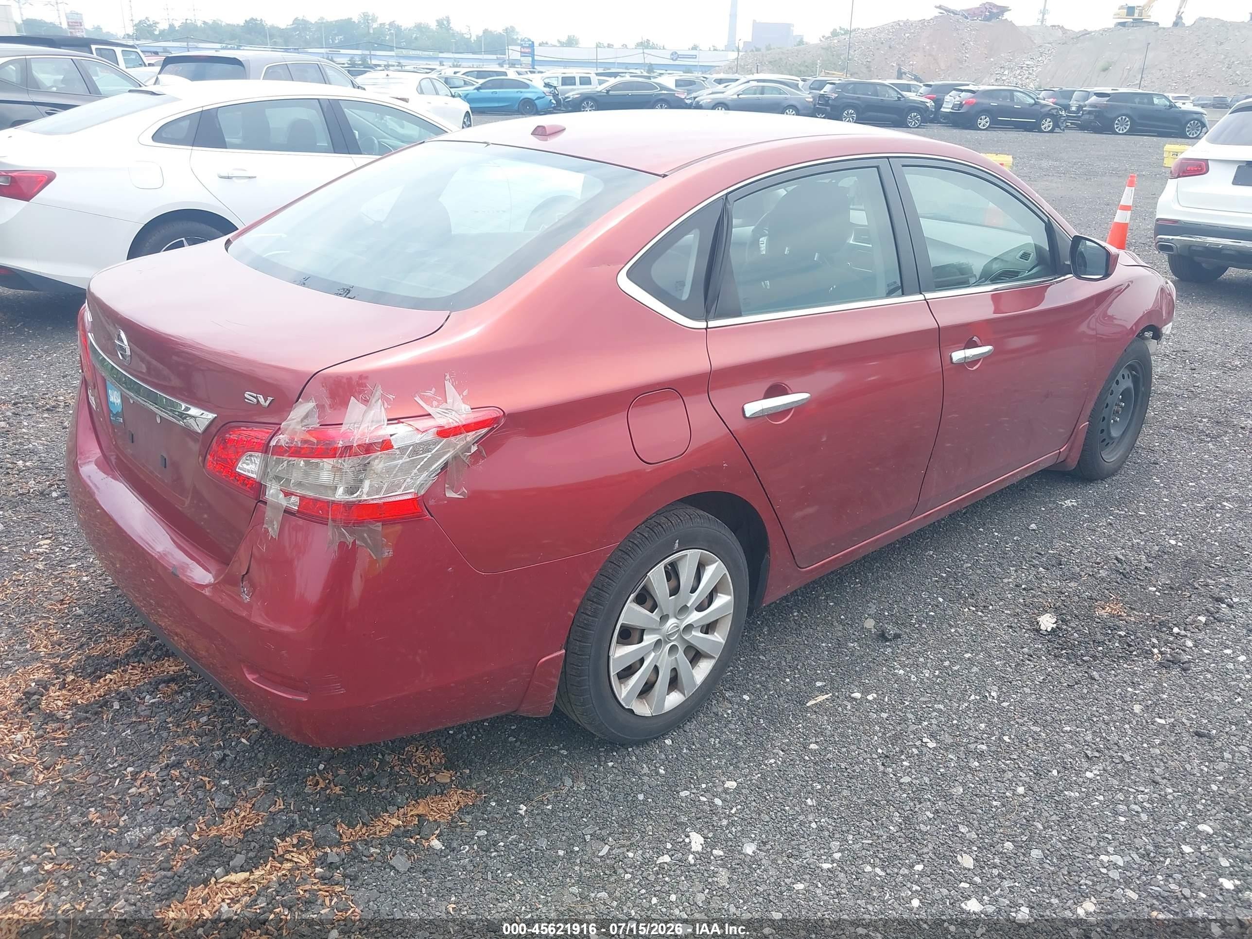 2015 Nissan Sentra Sv Red vin: 3N1AB7AP0FY358610