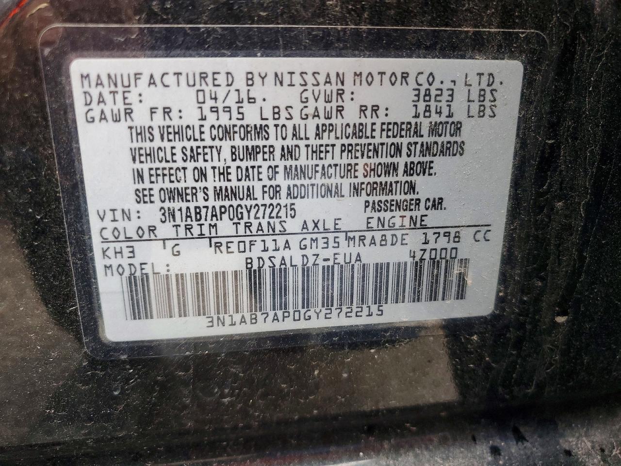 2016 Nissan Sentra Sv Black vin: 3N1AB7AP0GY272215