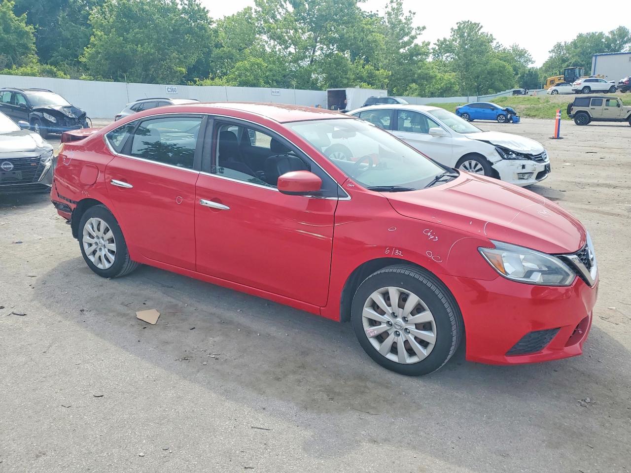 2017 Nissan Sentra Sv Red vin: 3N1AB7AP0HL642383